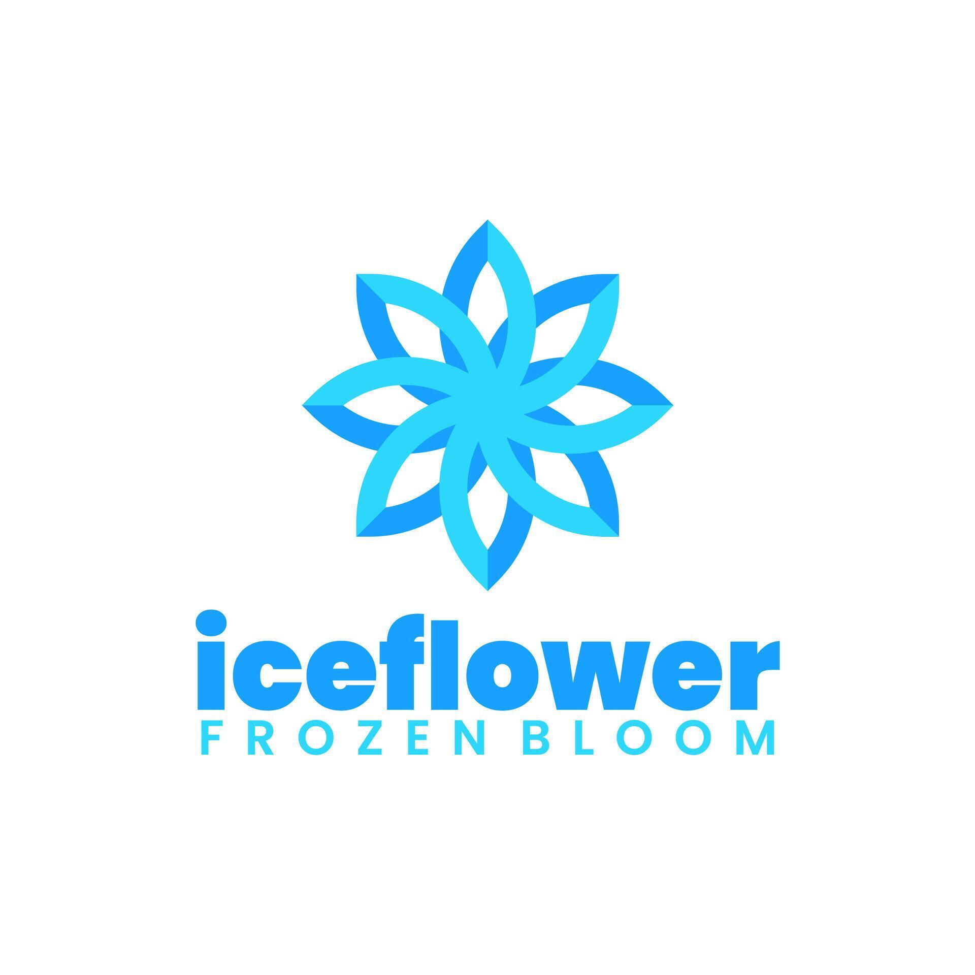 frozen snow ice flower logo Stock Free