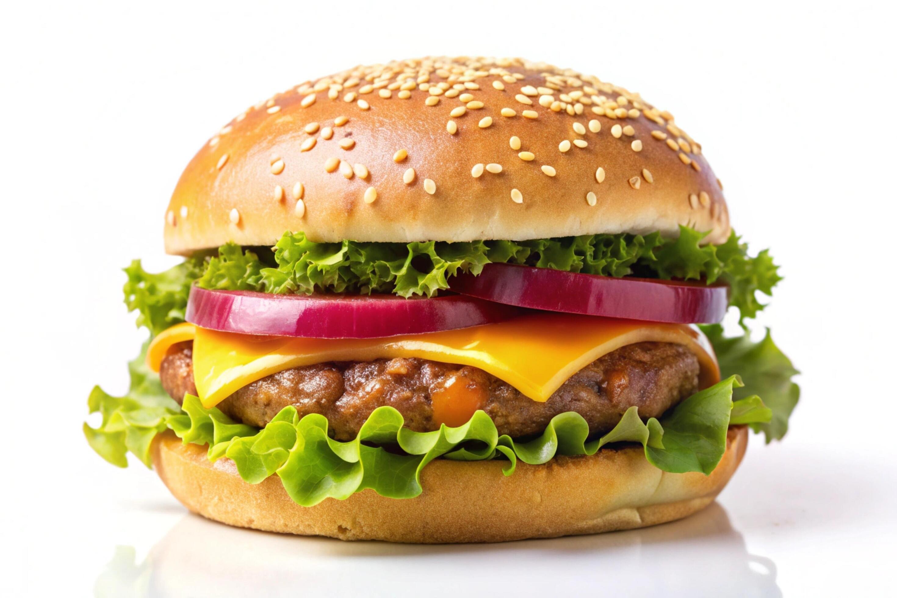 Burger photo isolated on clean background Stock Free