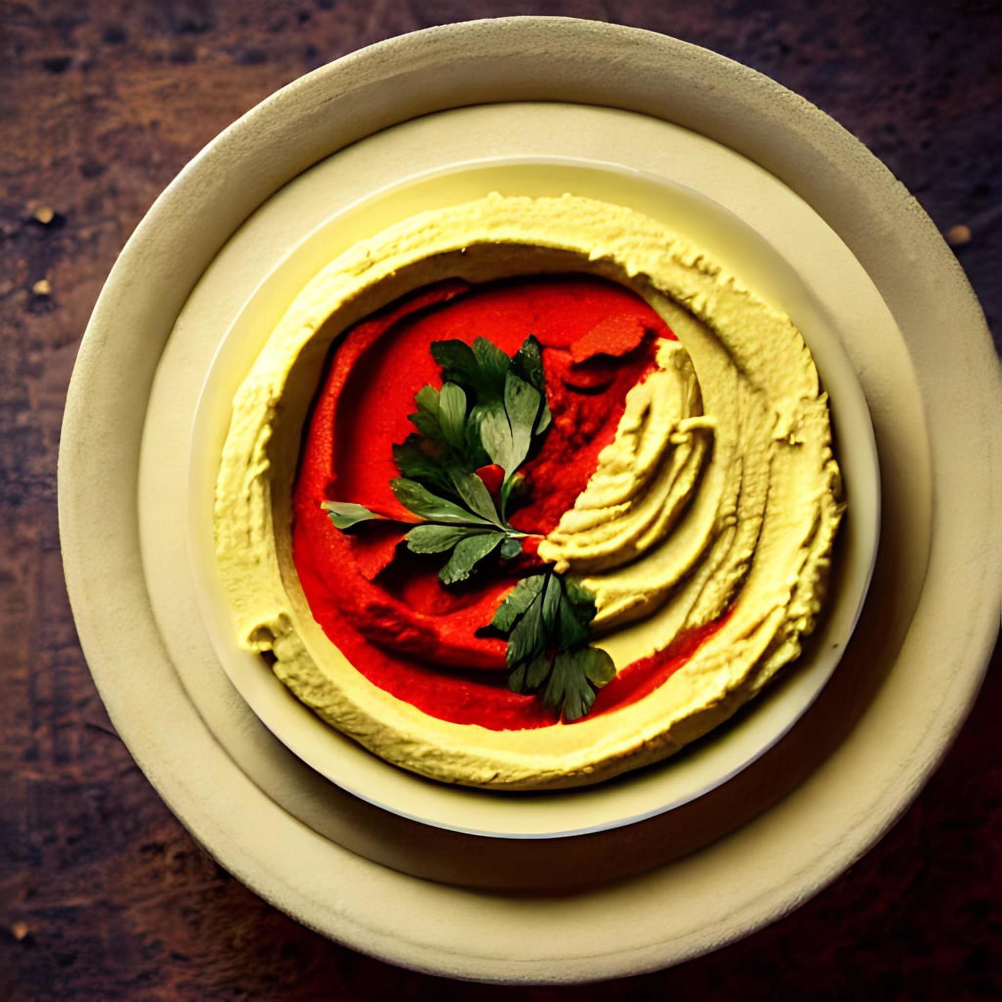 Healthy food. Traditional freshly made organic hummus. Stock Free