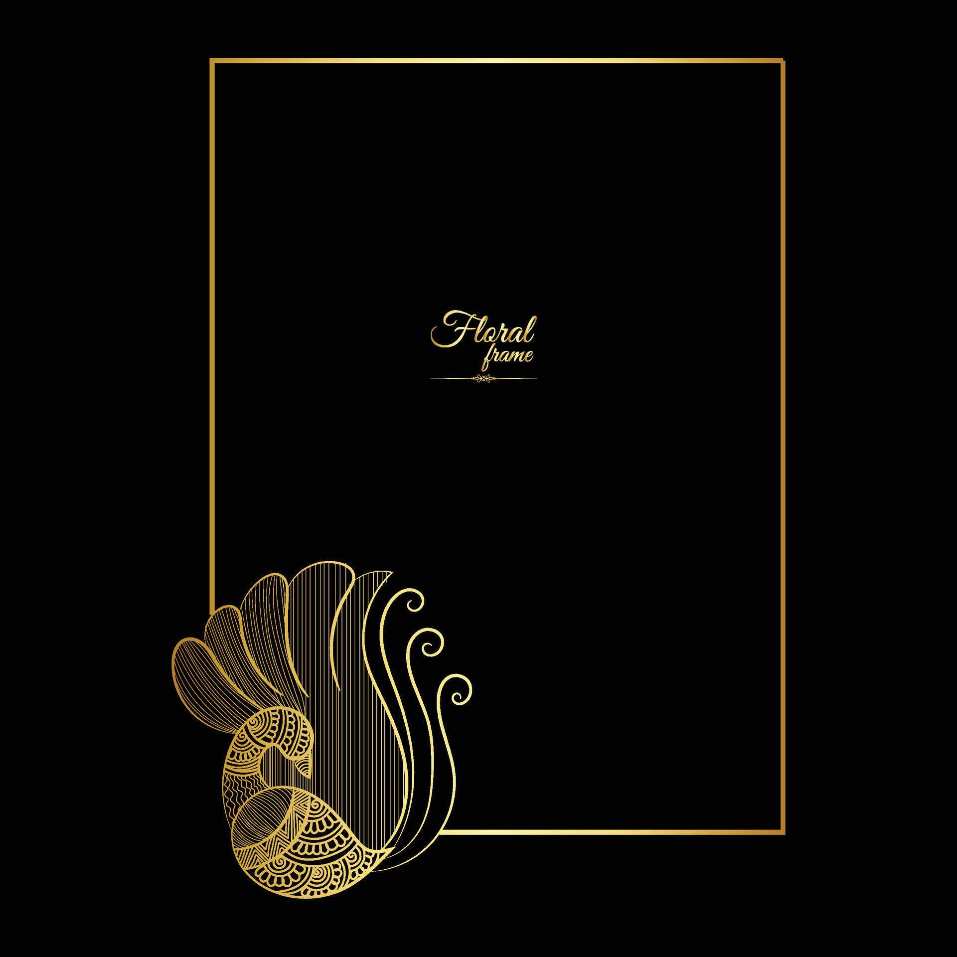 Vector luxury decorative golden vintage frames and borders. retro ornamental frame art and flower isolated floral background Stock Free
