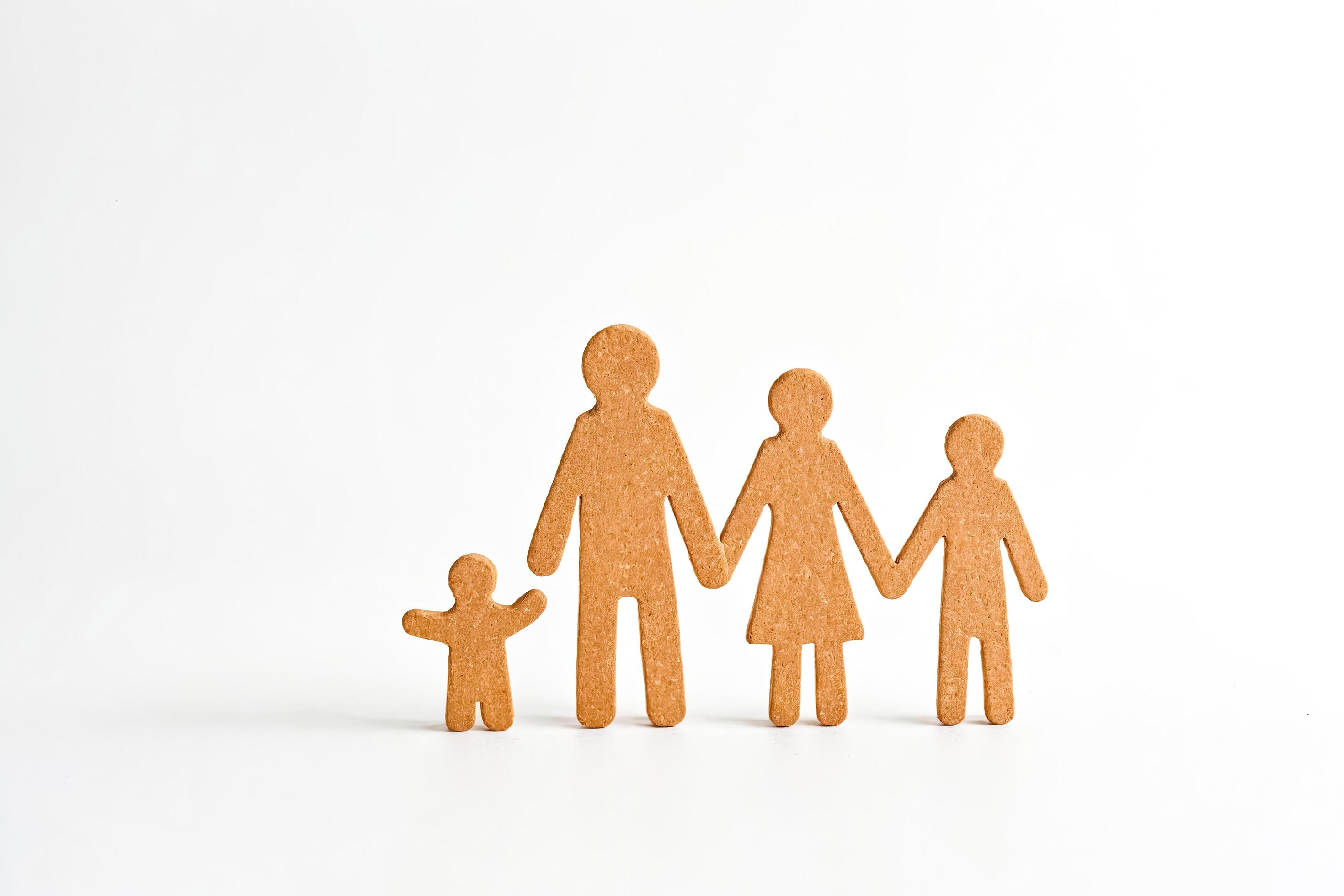 Family of four holding hands Stock Free