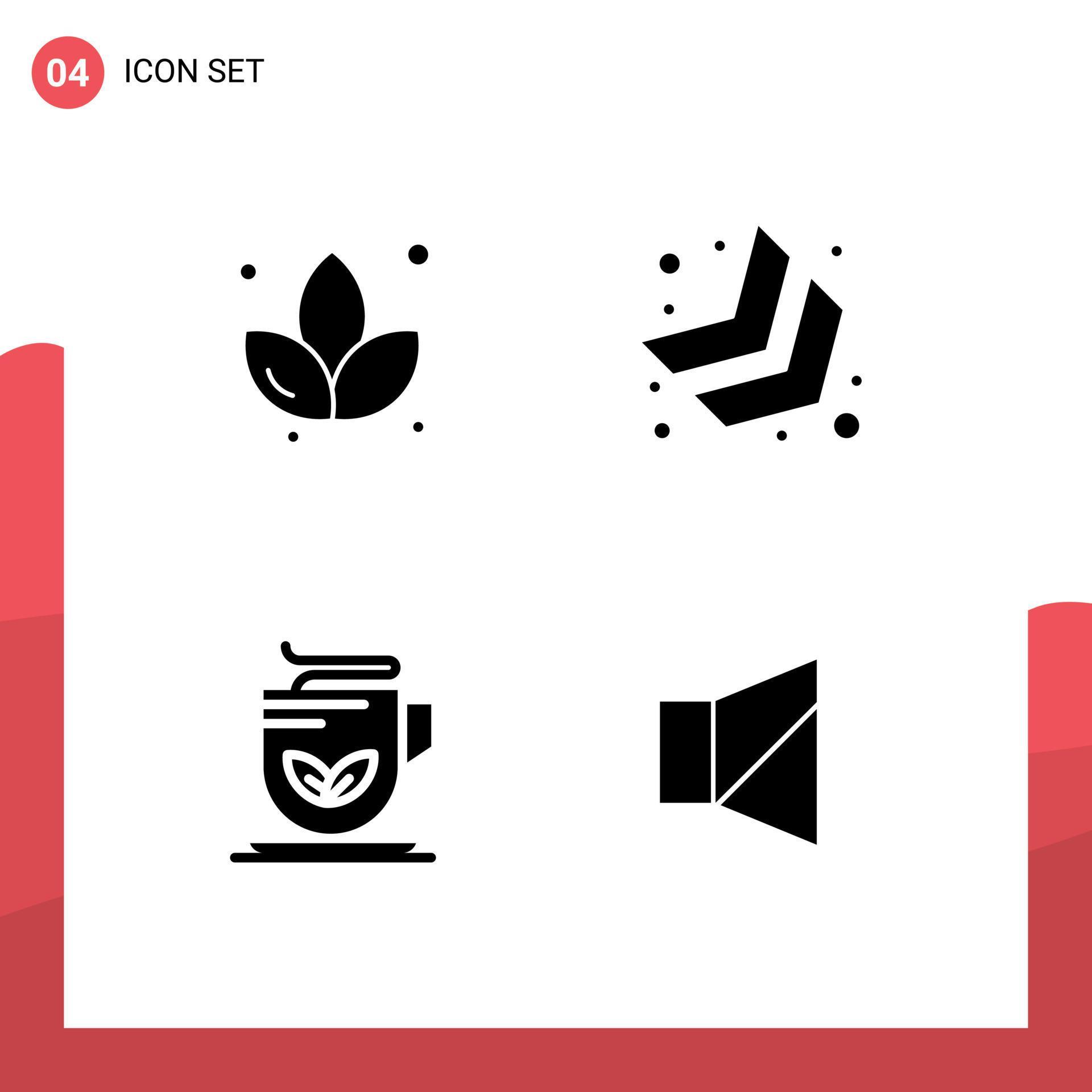 Set of 4 Modern UI Icons Symbols Signs for lotus wellness arrow cup off Editable Vector Design Elements Stock Free