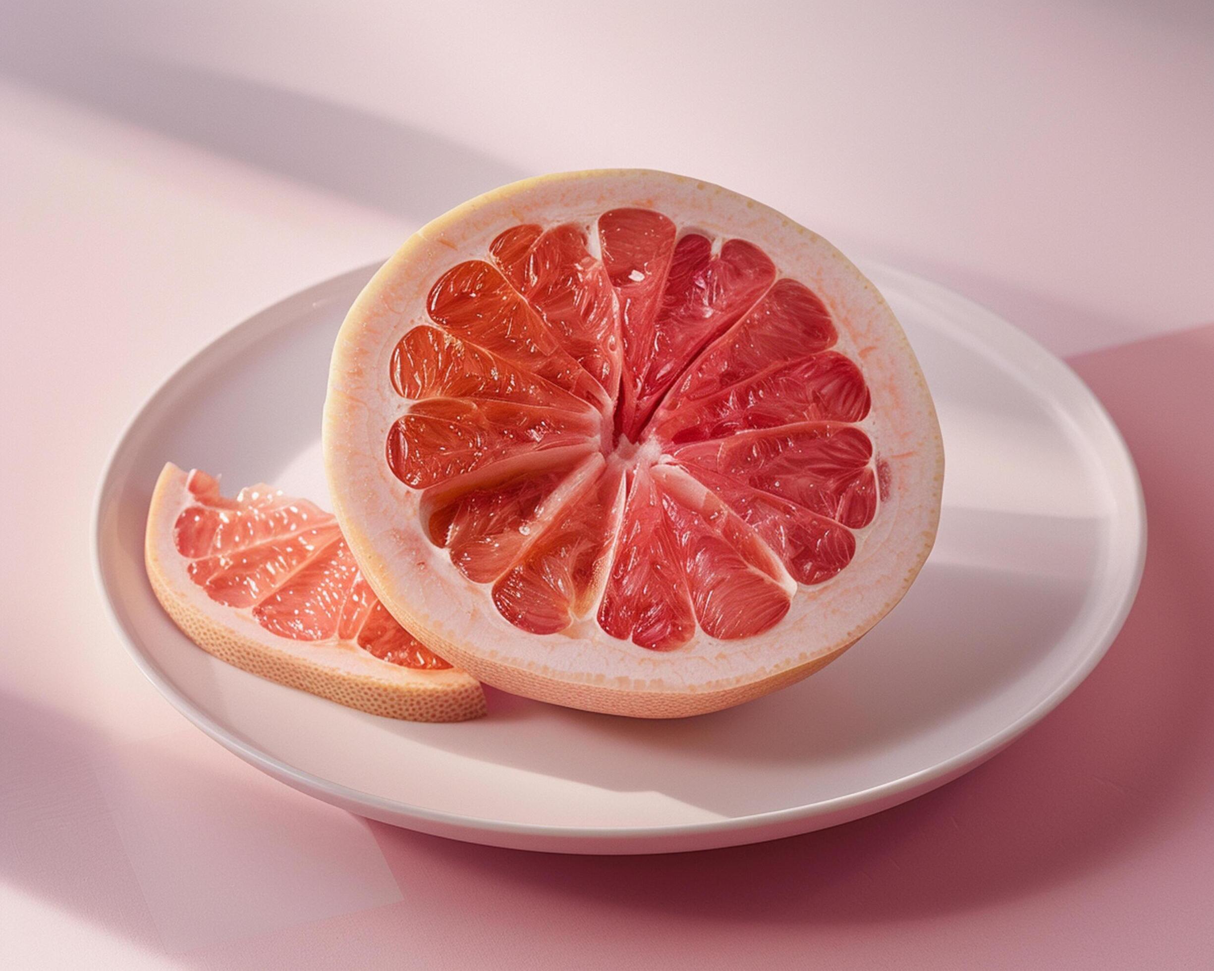 grapefruit on a plate Stock Free