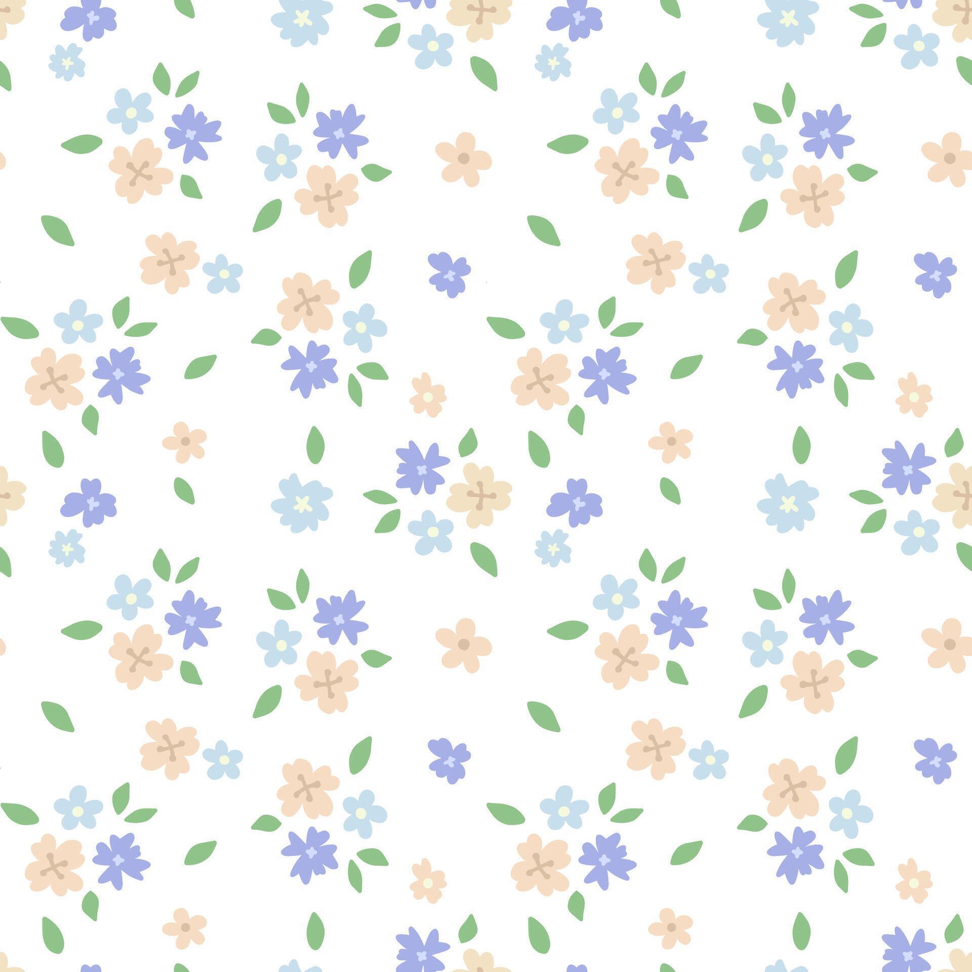 cute flower blossom seamless pattern. pastel color. Pattern for textiles, wrapping paper, wallpapers, backgrounds Stock Free