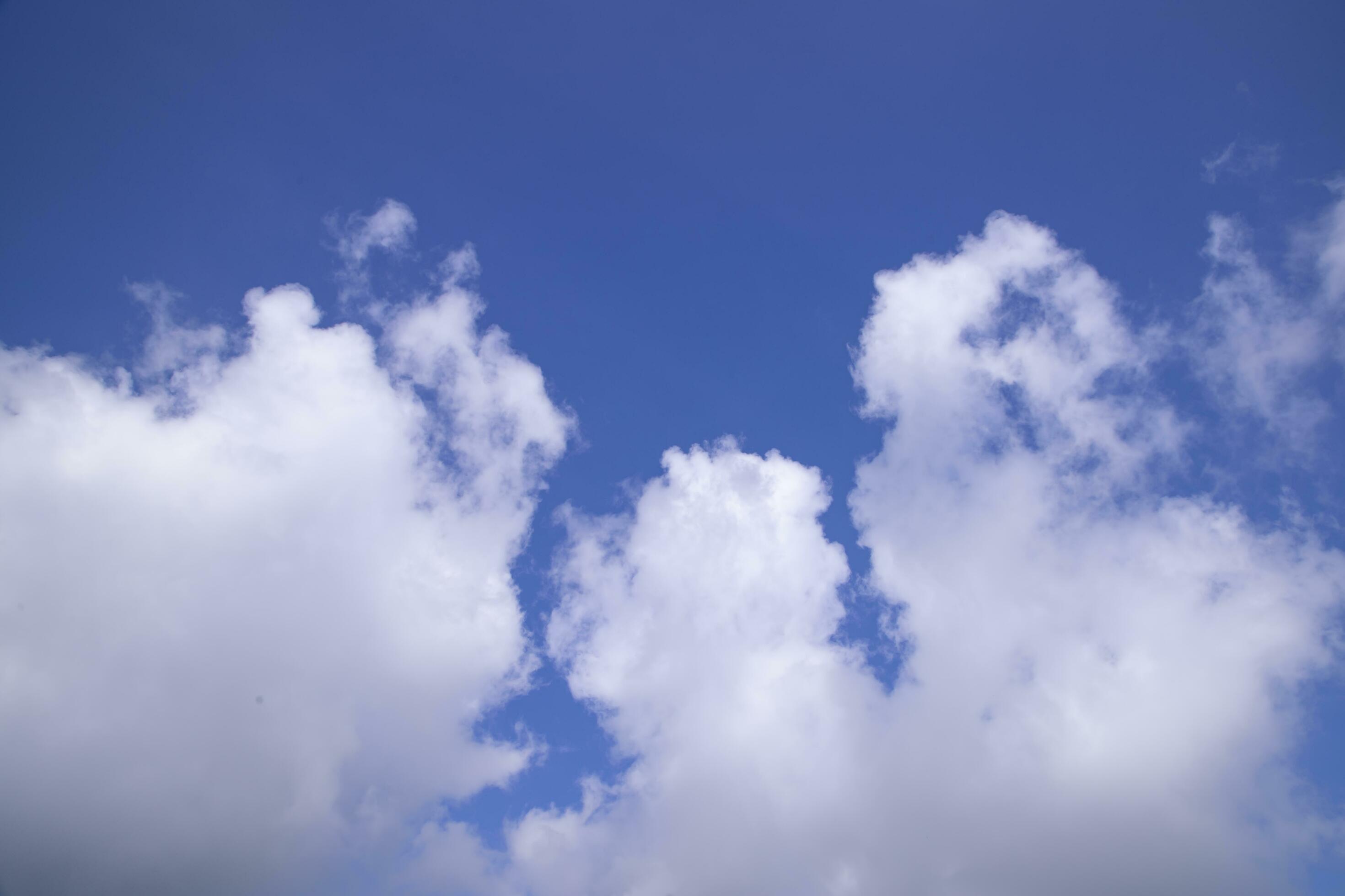 Beautiful Blue Sky With White Cloudy Dramatic Natural abstract background view Stock Free