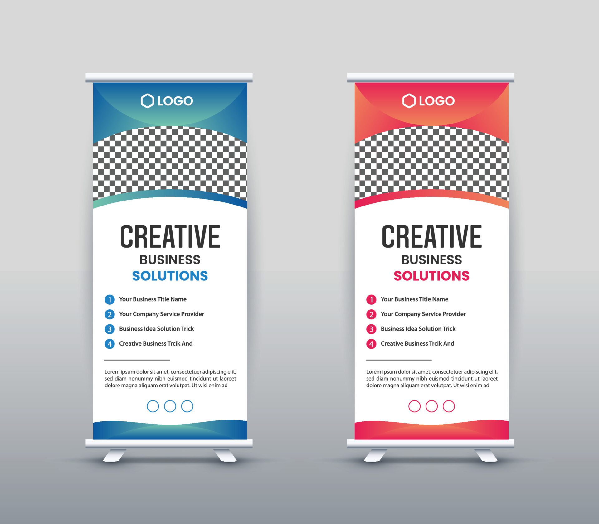 Modern And Creative Roll up Banner design Free Vector