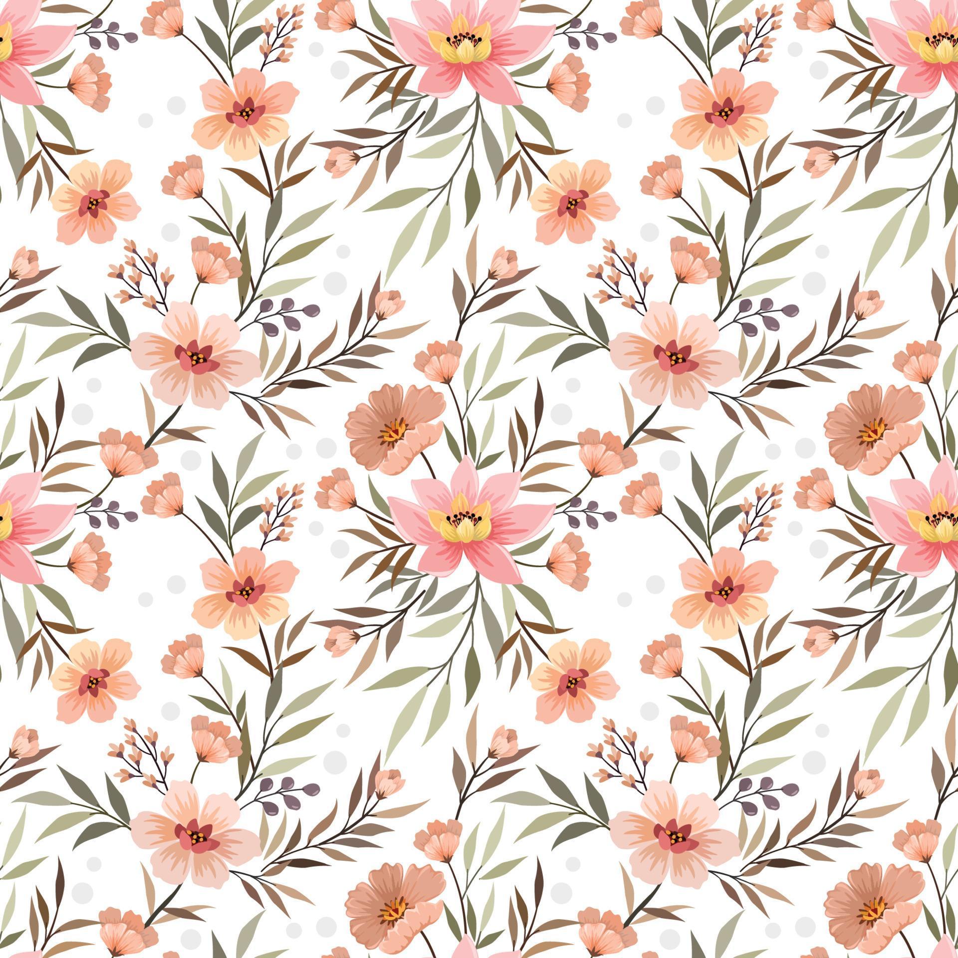 
									Colorful hand draw flowers seamless pattern. Can be use for fabric textile wallpaper. Stock Free