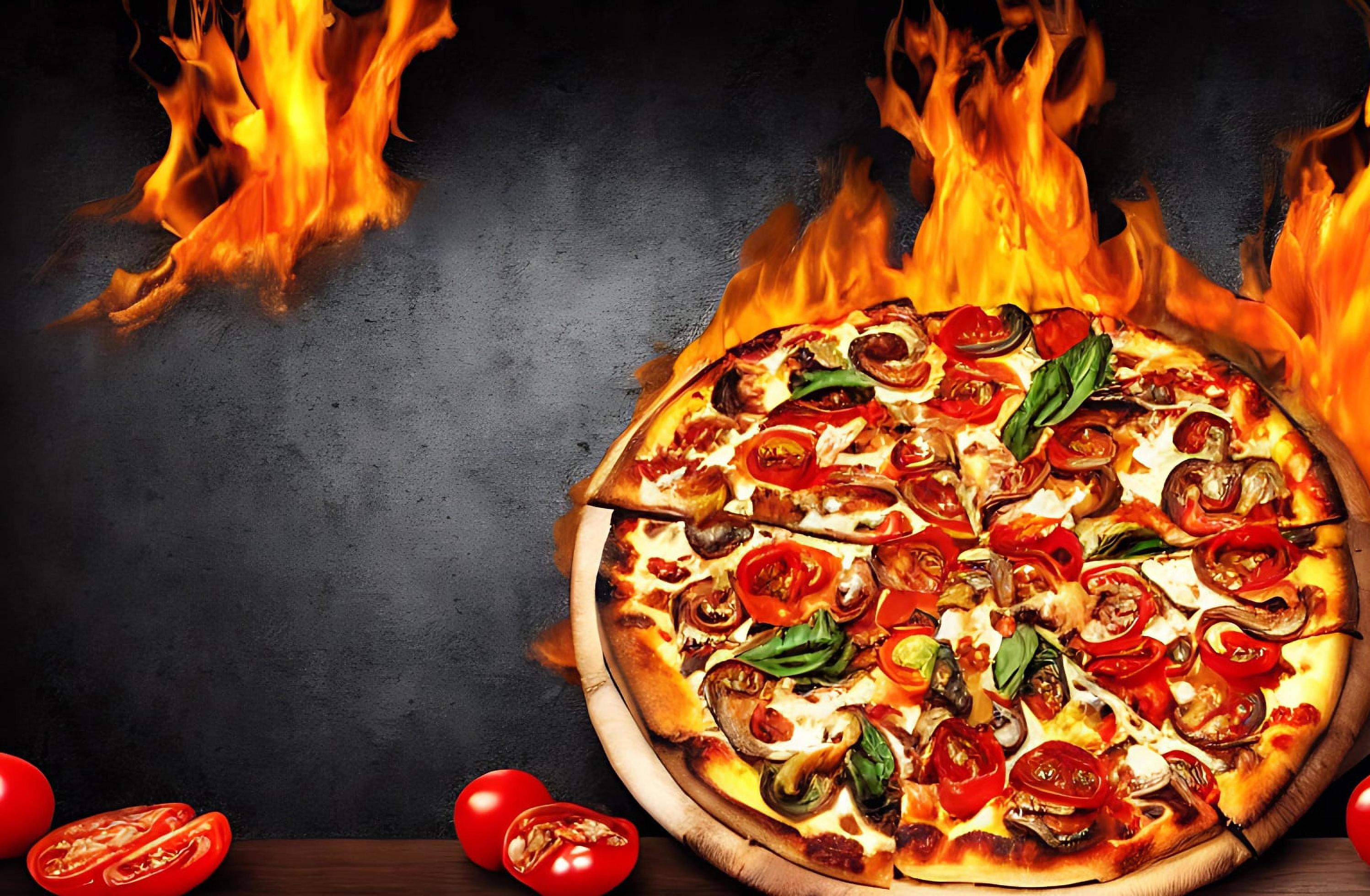 Pizza. Traditional Italian cuisine fast food. Stock Free