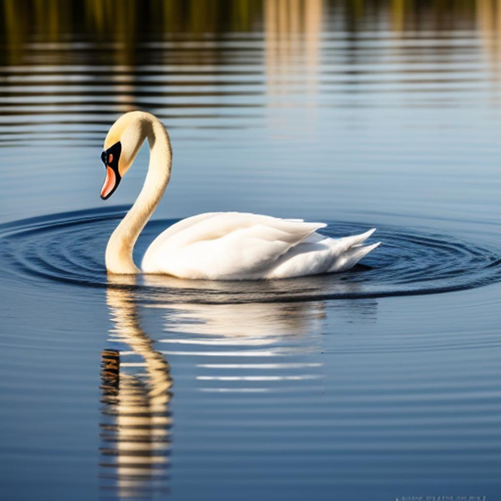 Graceful swan on the by @ai_generated