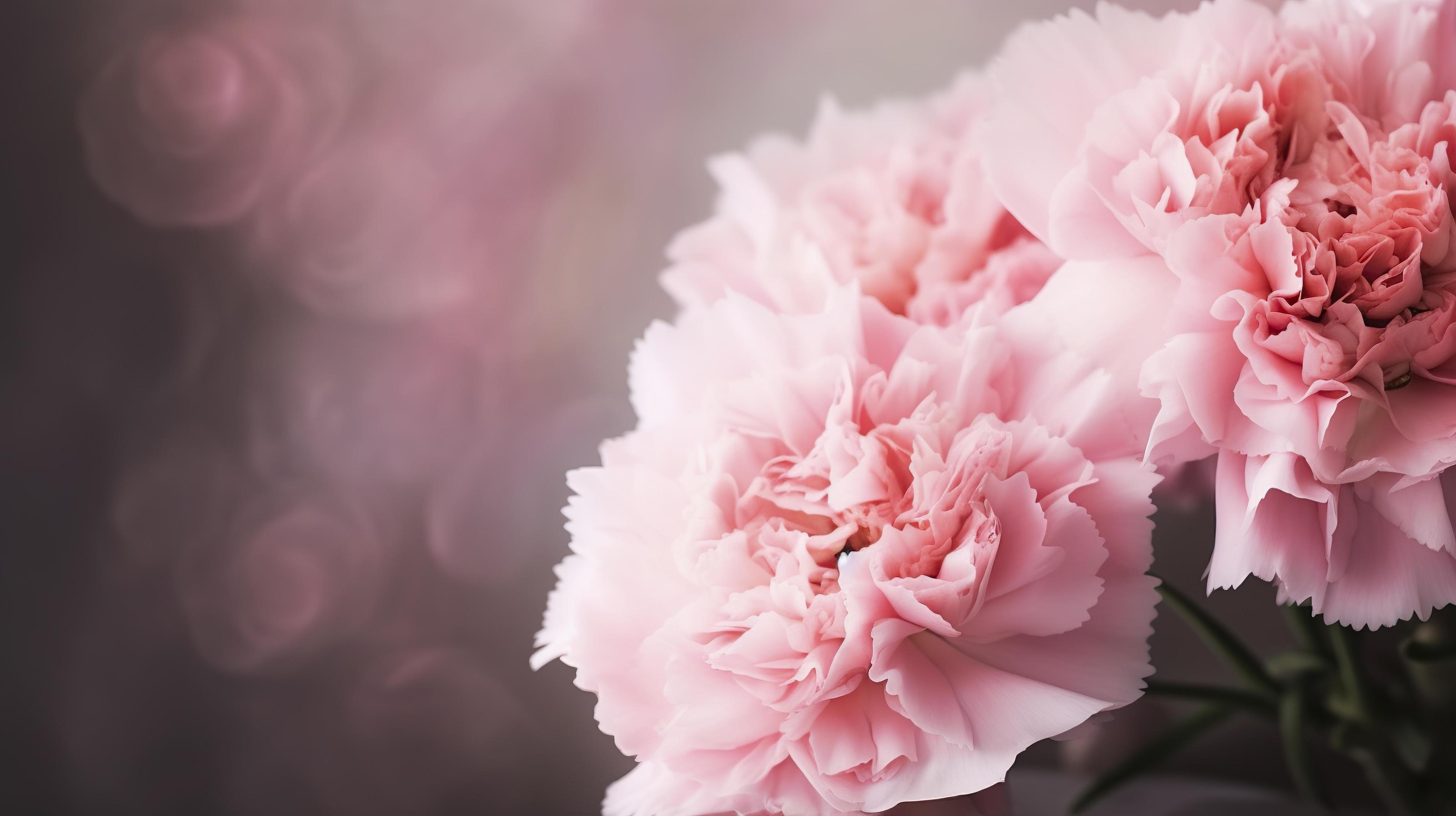 Photo pink carnation flowers bouquet, generat ai Stock Free