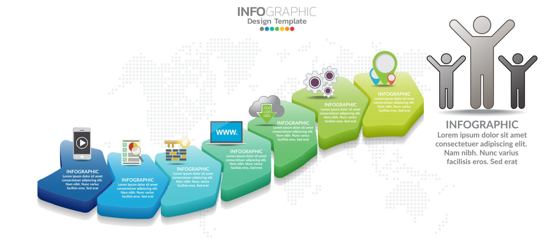 Business timeline infographic 3d style options banner. Free Vector