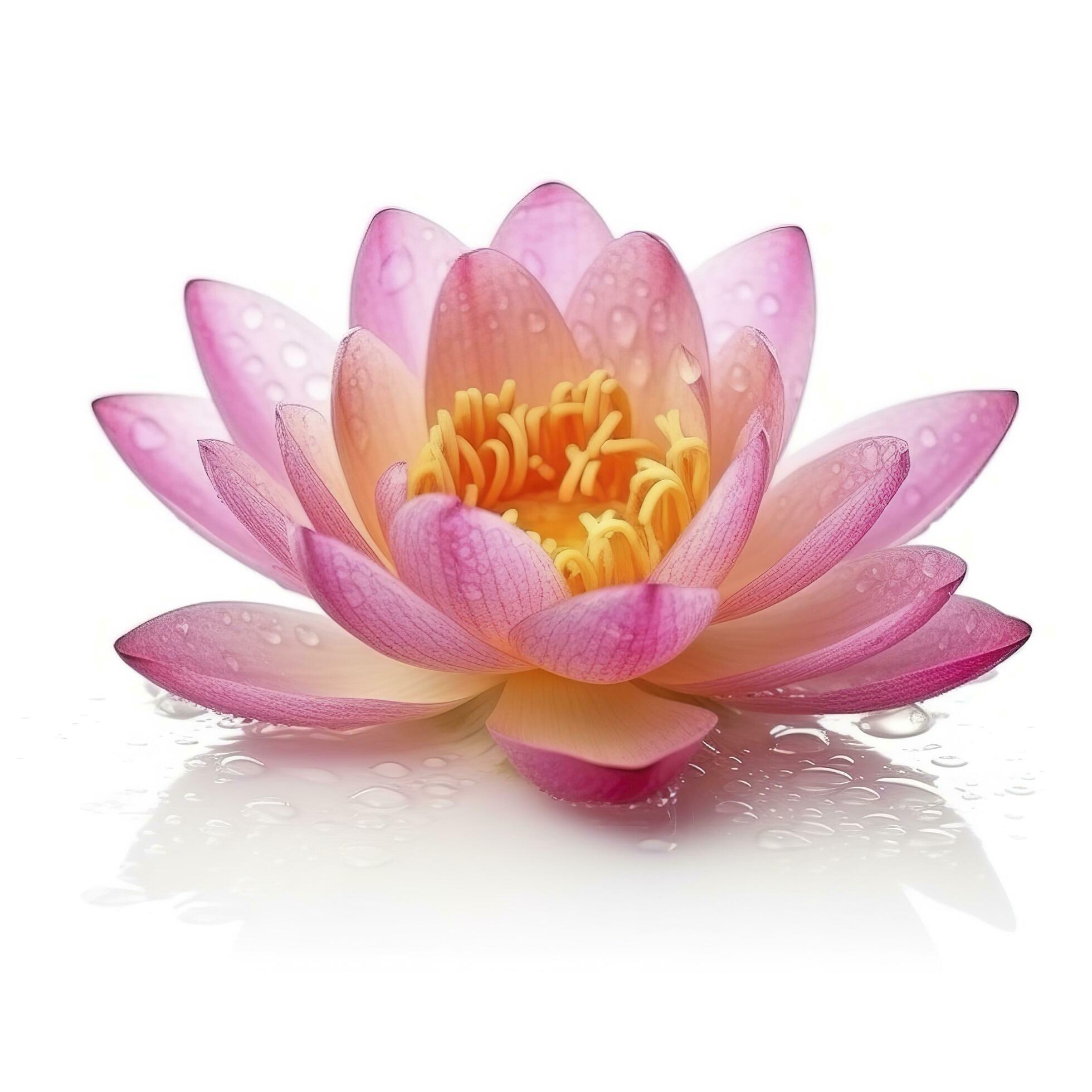 lotus flower isolated on white background, generate ai Stock Free