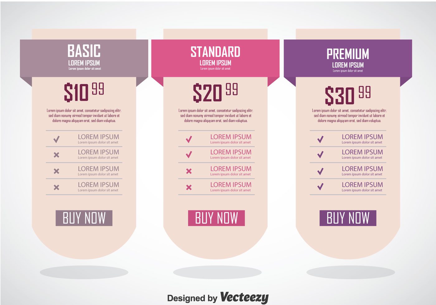 Pricing Table Banner Template Free Vector and Free SVG