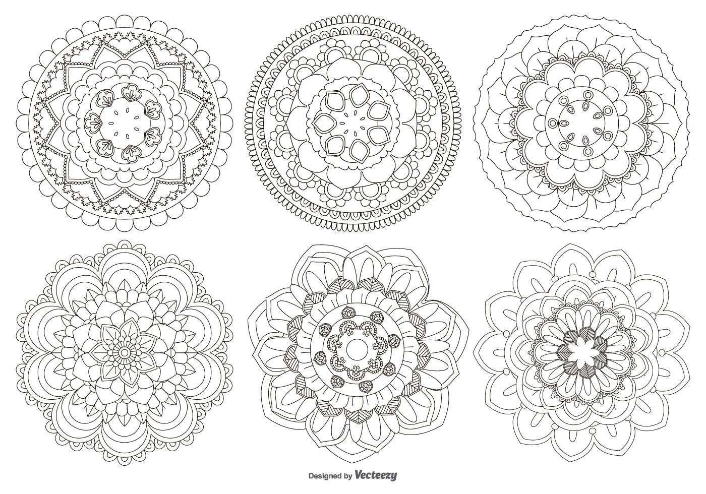 Mandala Flower Shapes Collection Stock Free and Free SVG