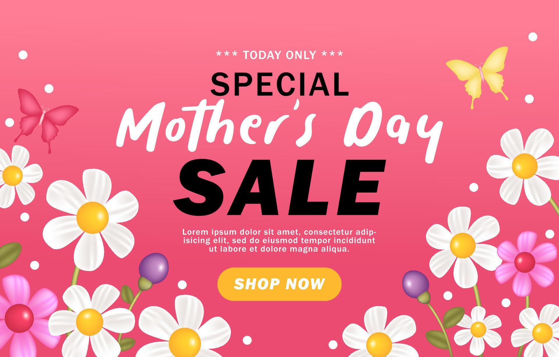 Happy mothers day sale for banner, poster with flowers decoration Stock Free