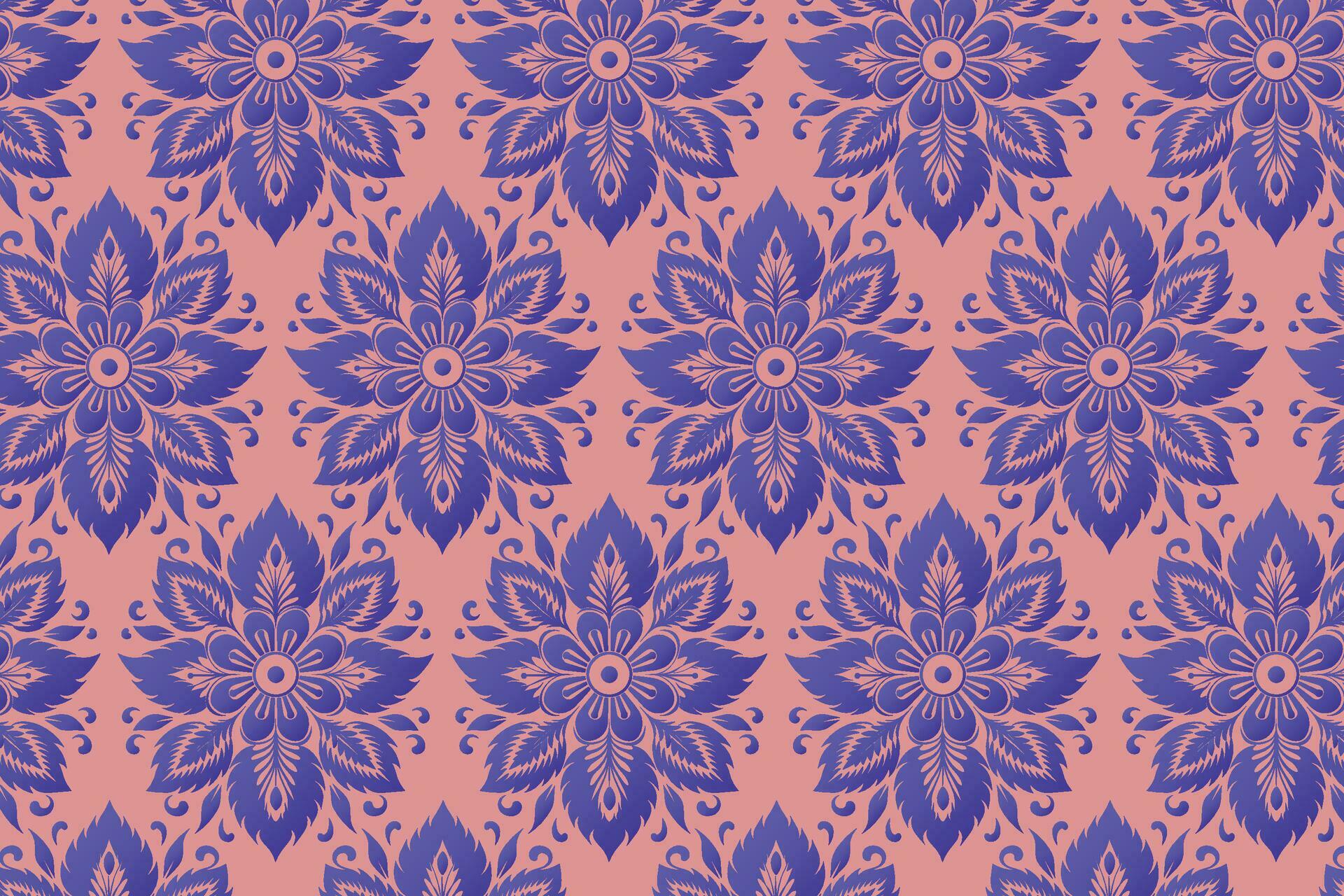 Purple Floral Wallpaper with Eight-Petal Flowers Stock Free and Free SVG