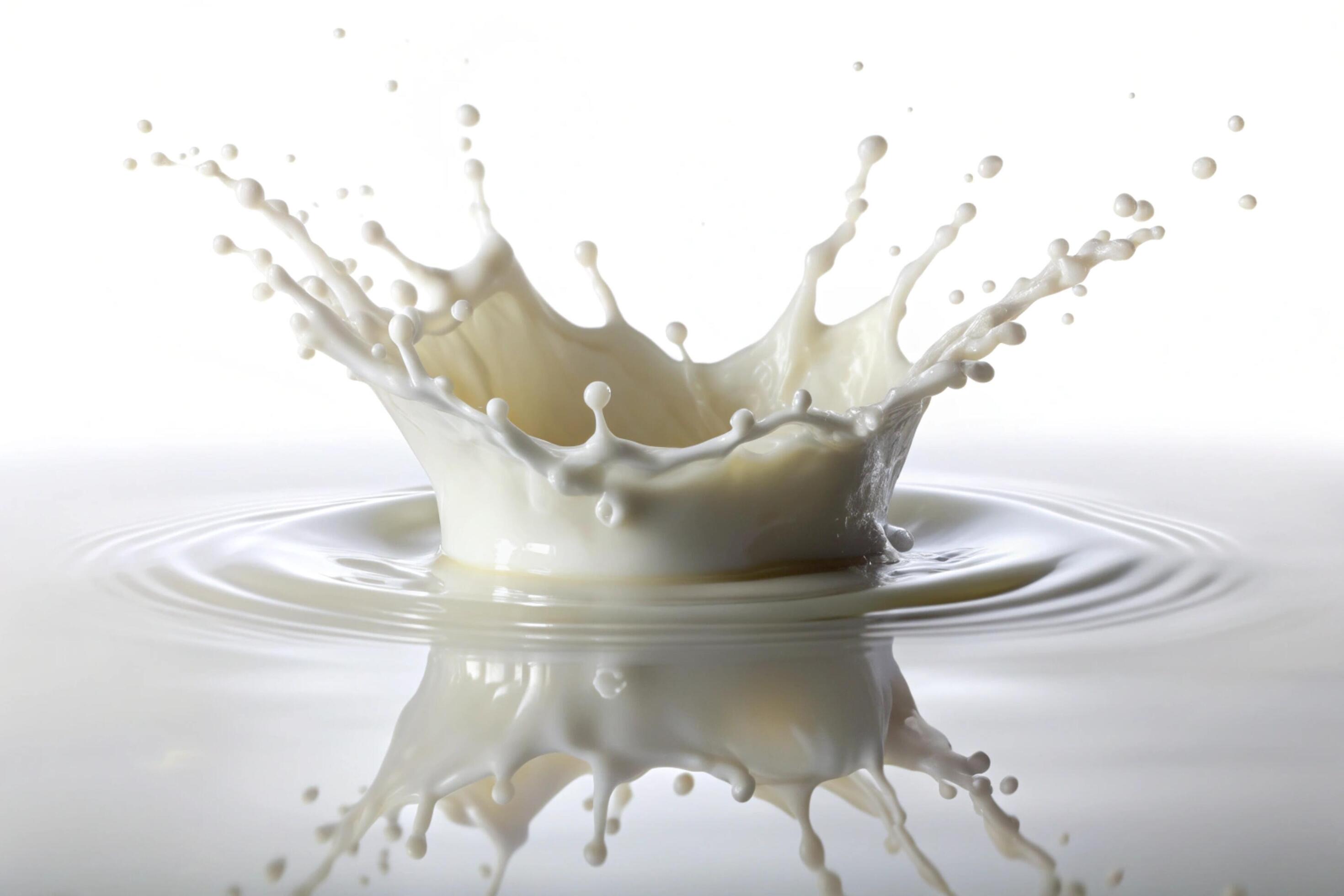 Milk splashes on white background Stock Free