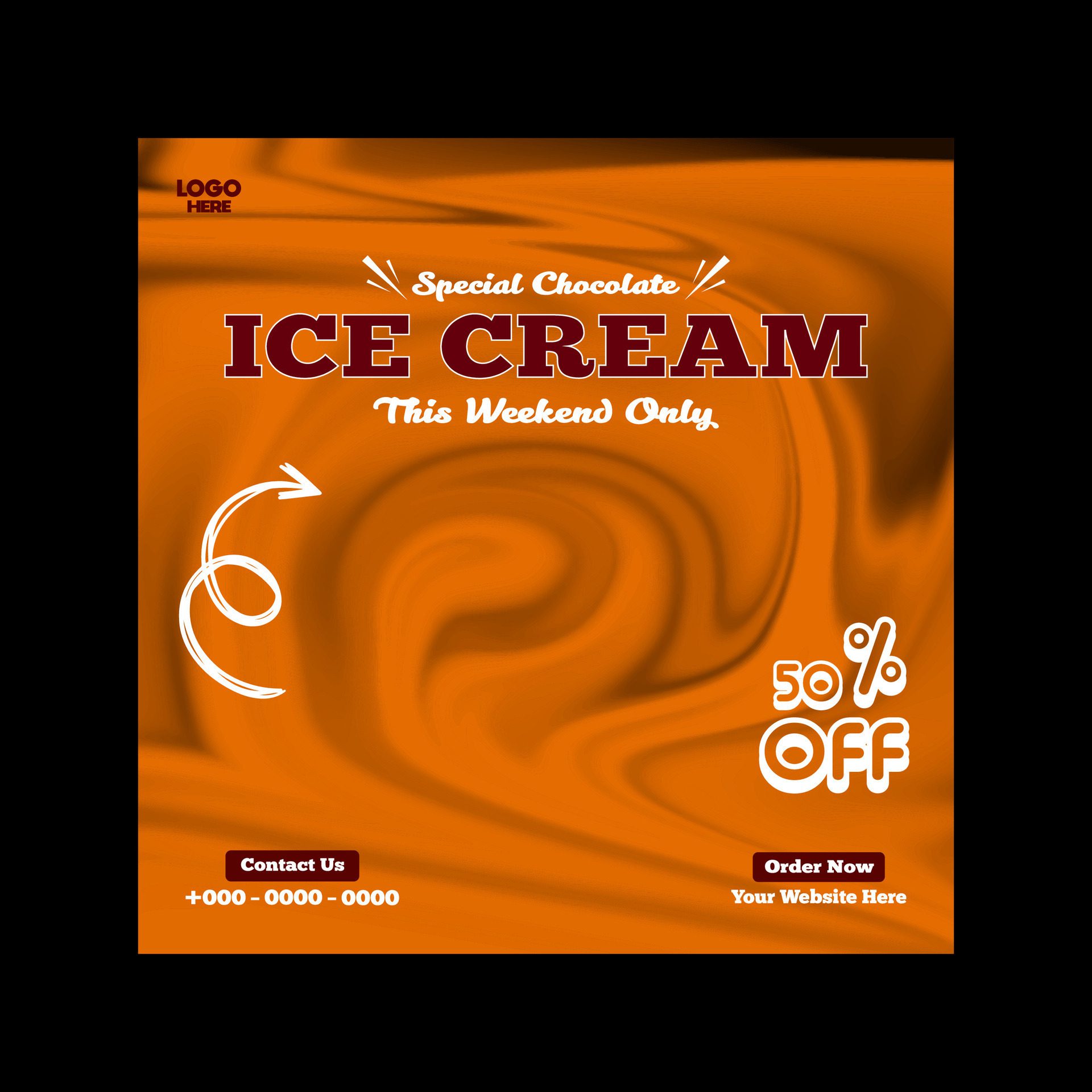 ice cream sale post design and social media banner template Free Vector