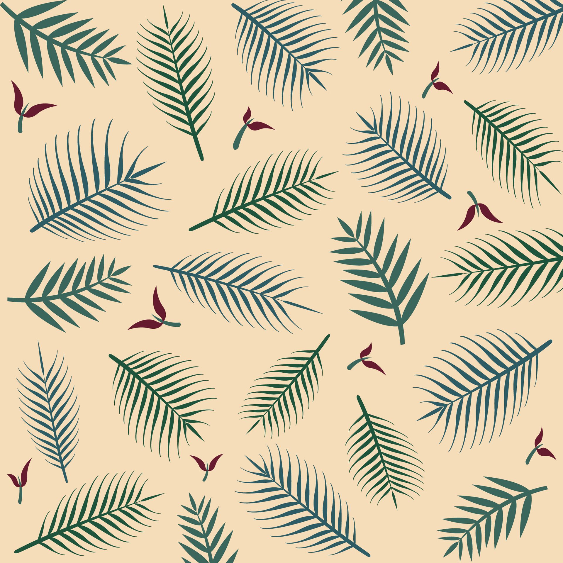 Leaves in pattern illustration Free Vector