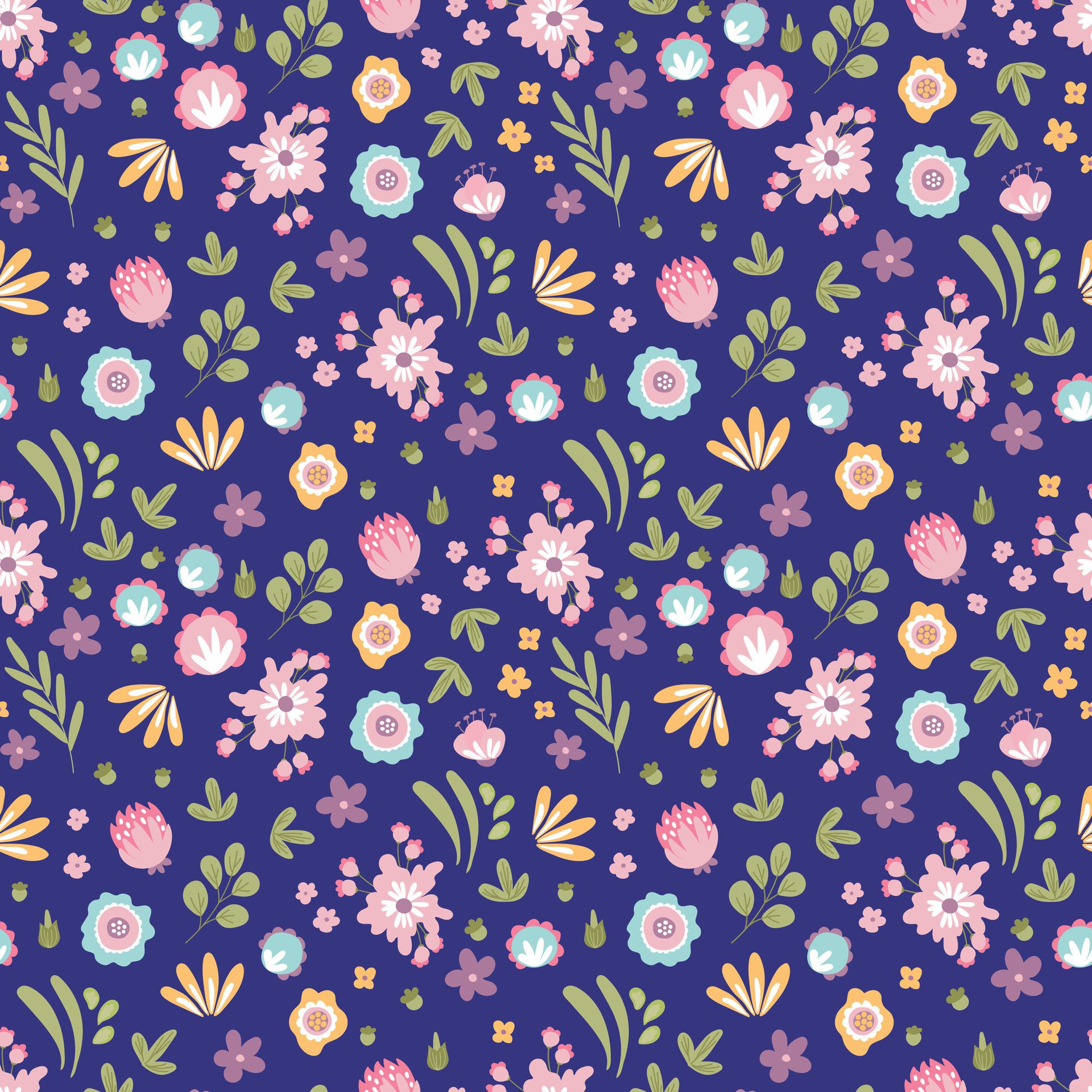 Floral Seamless Pattern. Design for fabric, textile, wallpaper, packaging Free Vector