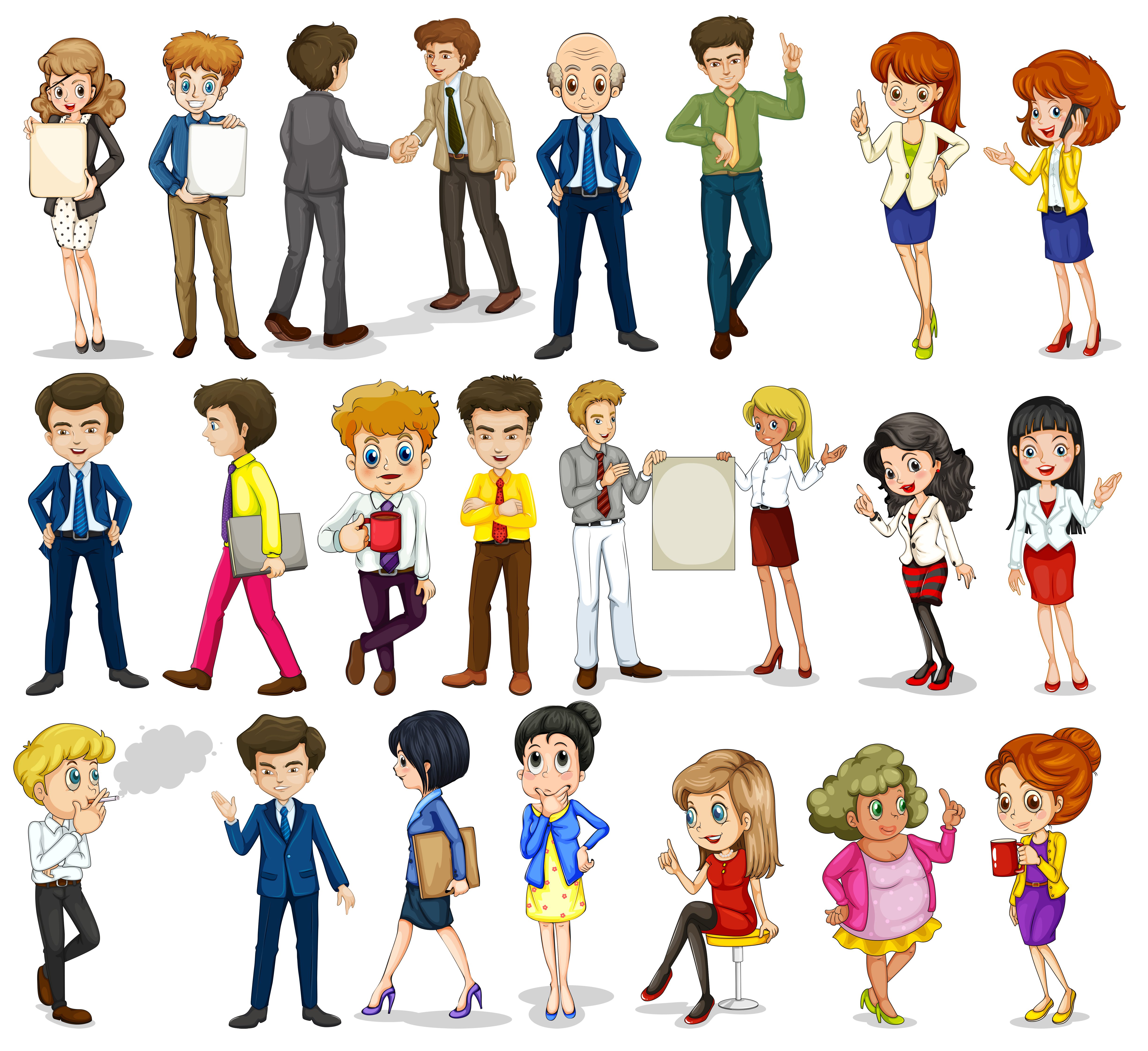 A group of business-minded people Free Vector