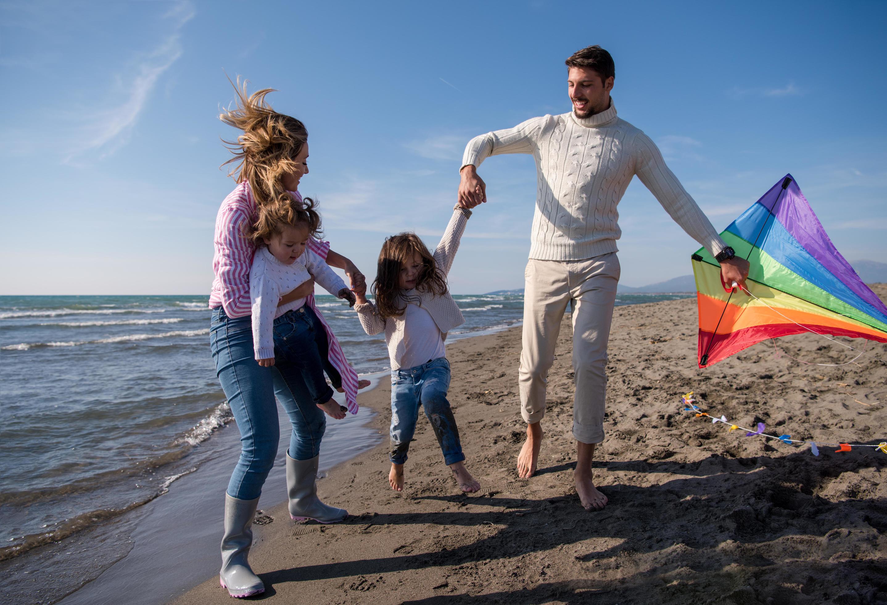 happy family enjoying vecation during autumn day Stock Free