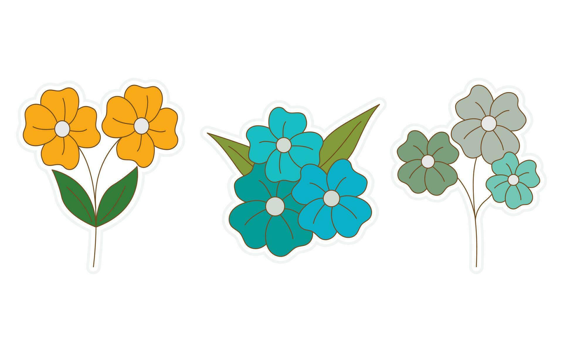 Spring stickers, flowers, floral and leaf stickers for scrapbooking, planner, greeting card and more. Stock Free