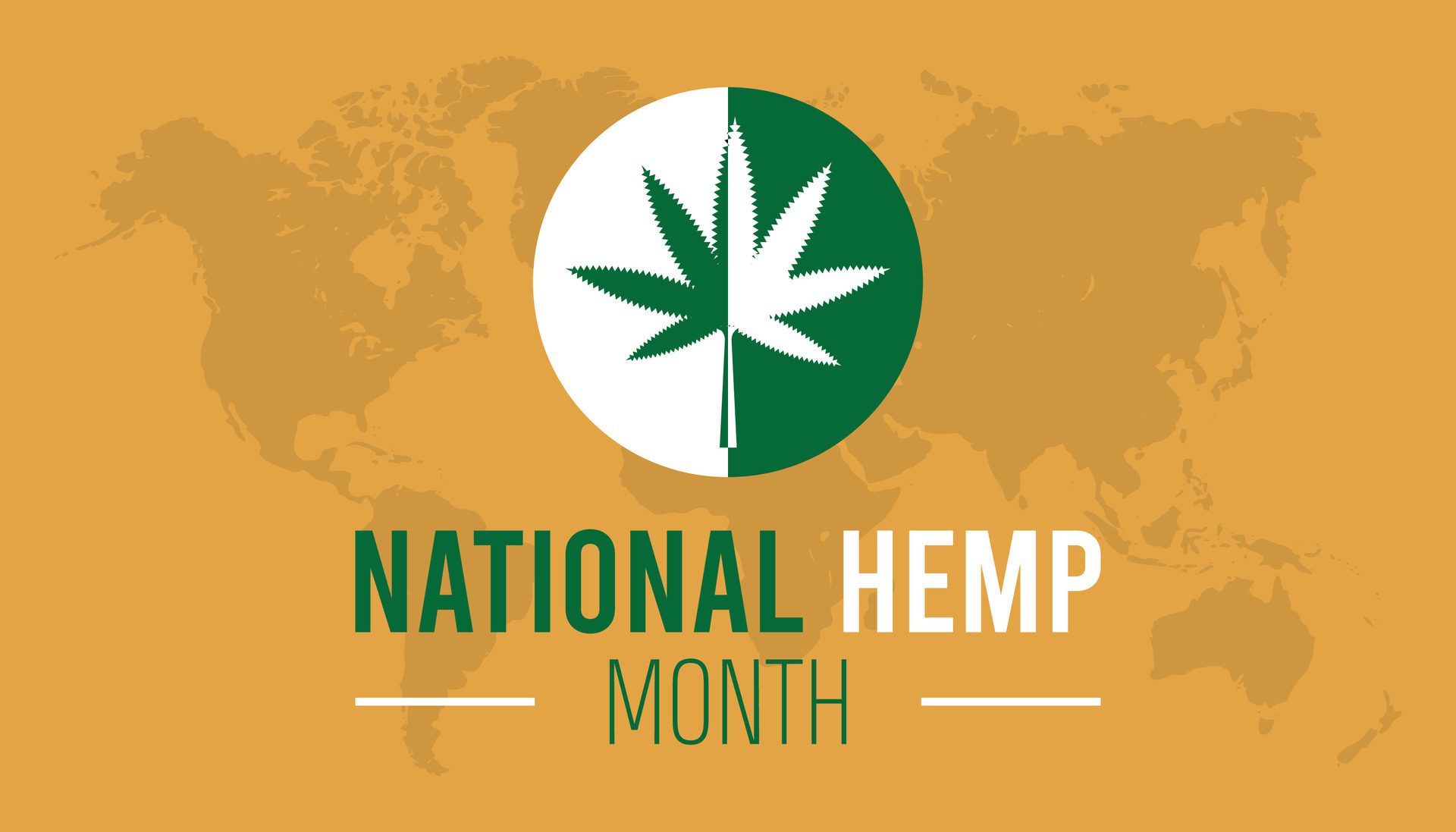 National Hemp month observed every year in July. Template for background, banner, card, poster with text inscription. Free Vector