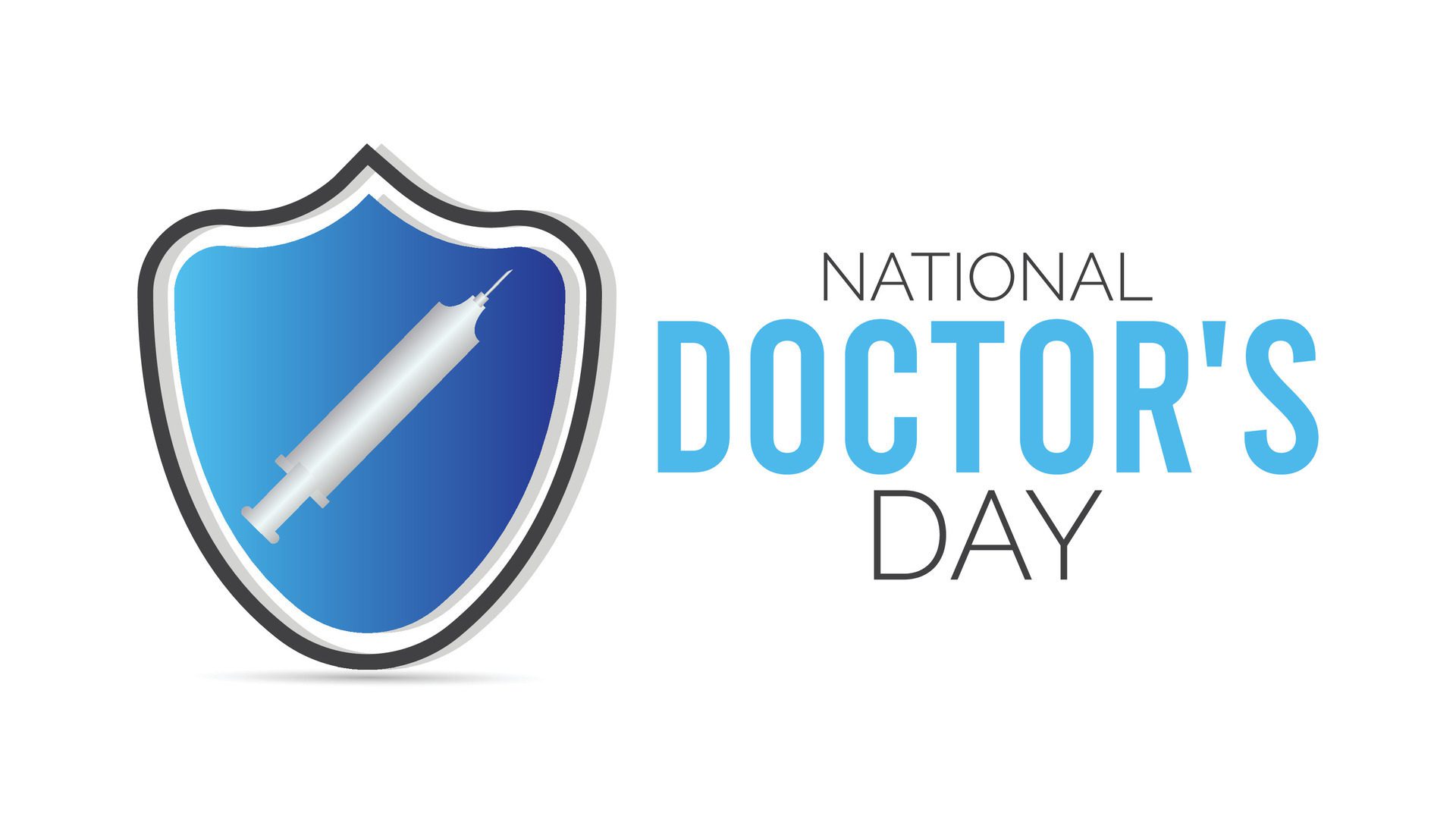 National Doctors’ Day observed every year in July. Template for background, banner, card, poster with text inscription. Free Vector