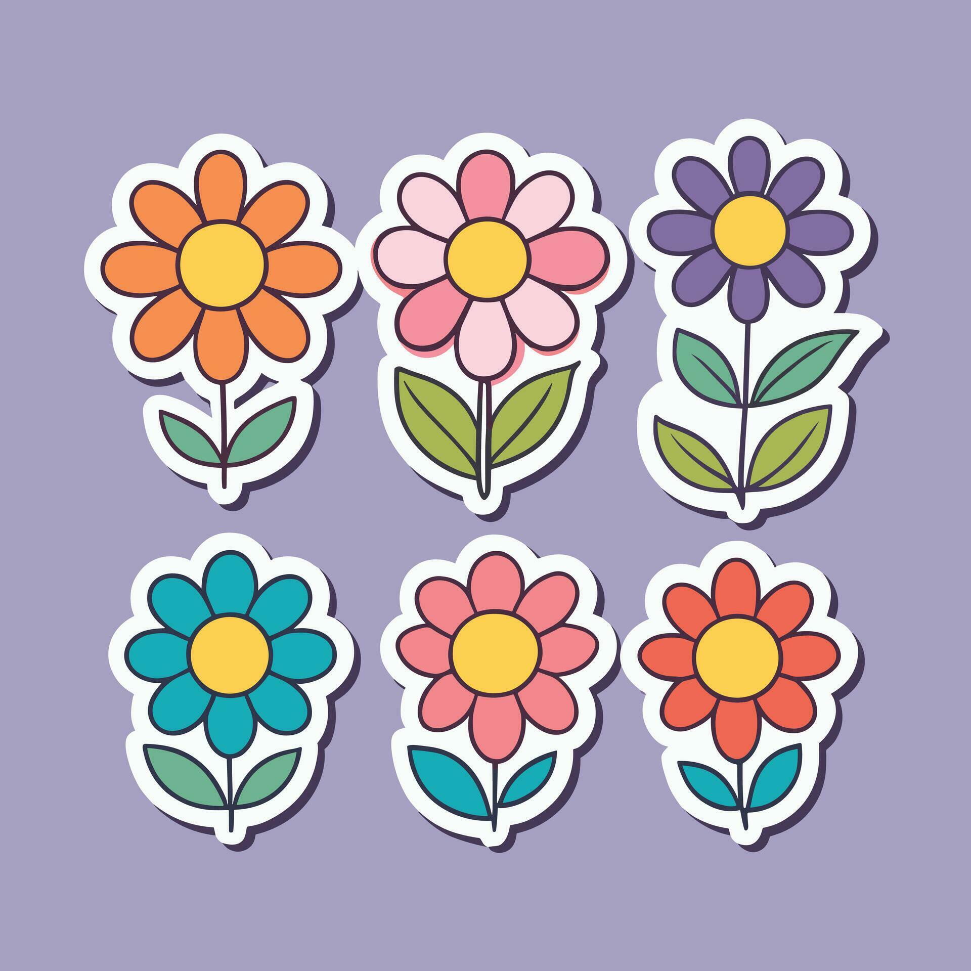 Flower sticker collection Stock Free