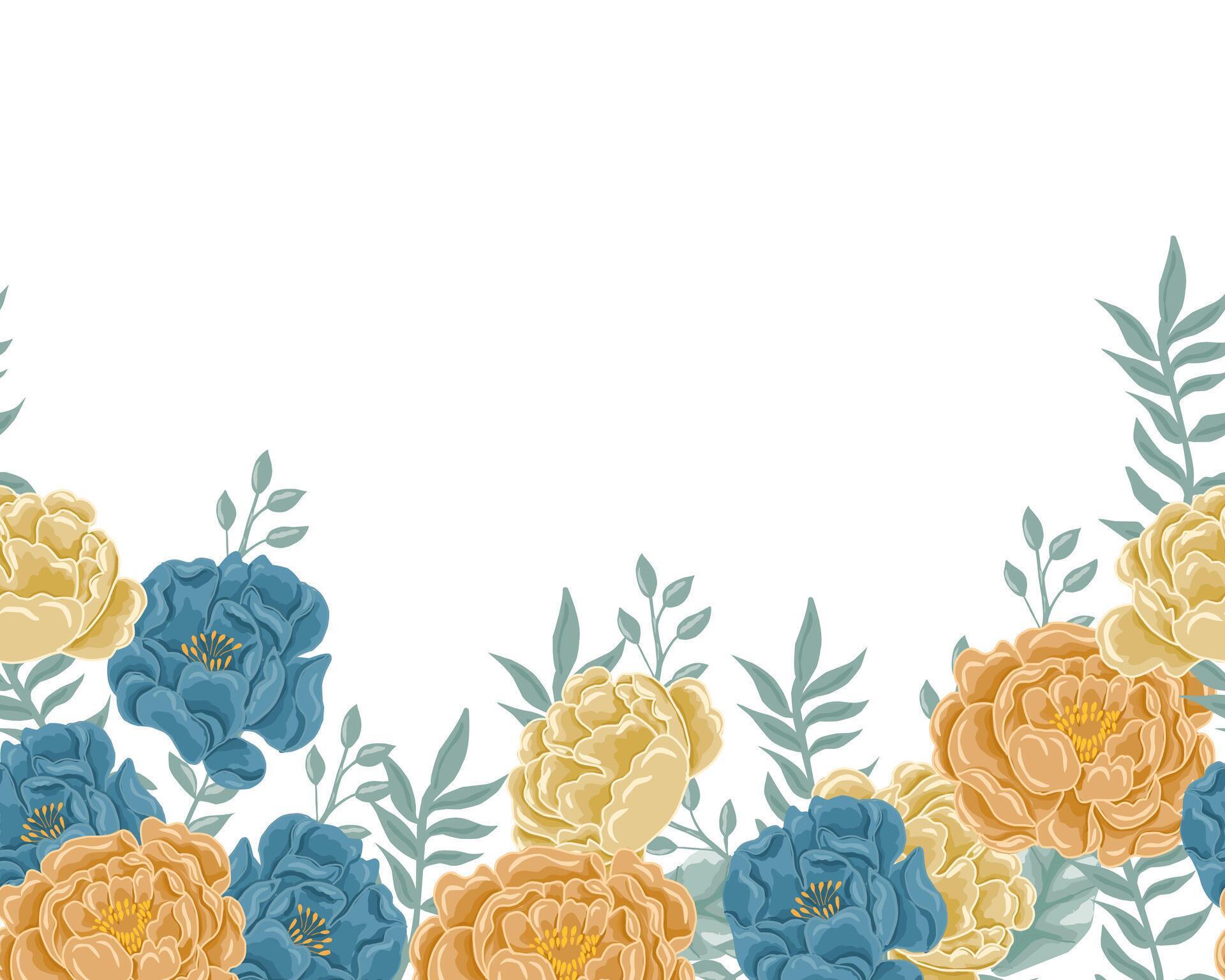 Vintage Blue and Orange Rose Flower Background Stock Free