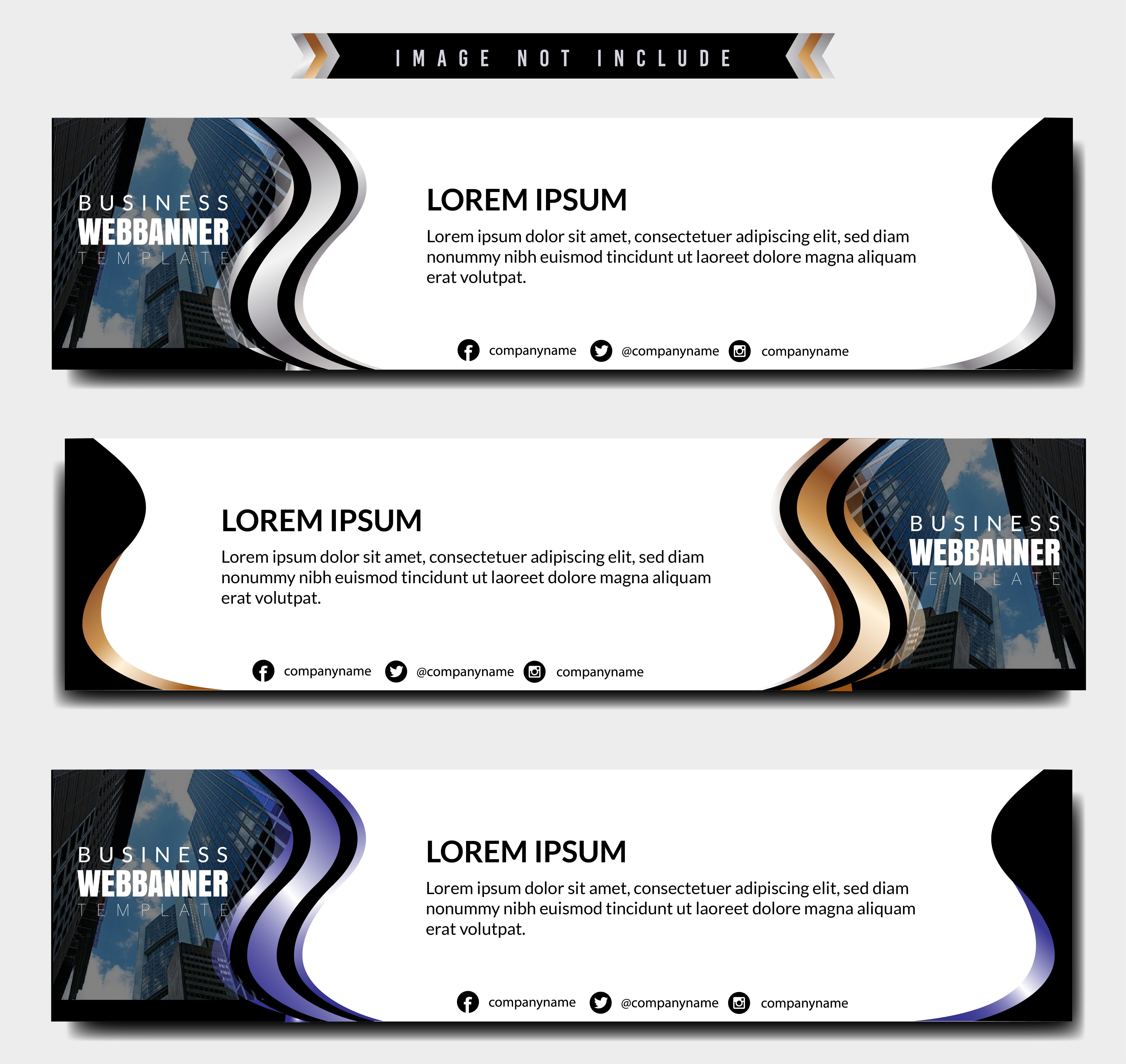 Corporate Metallic Wave Banner Template Free Vector