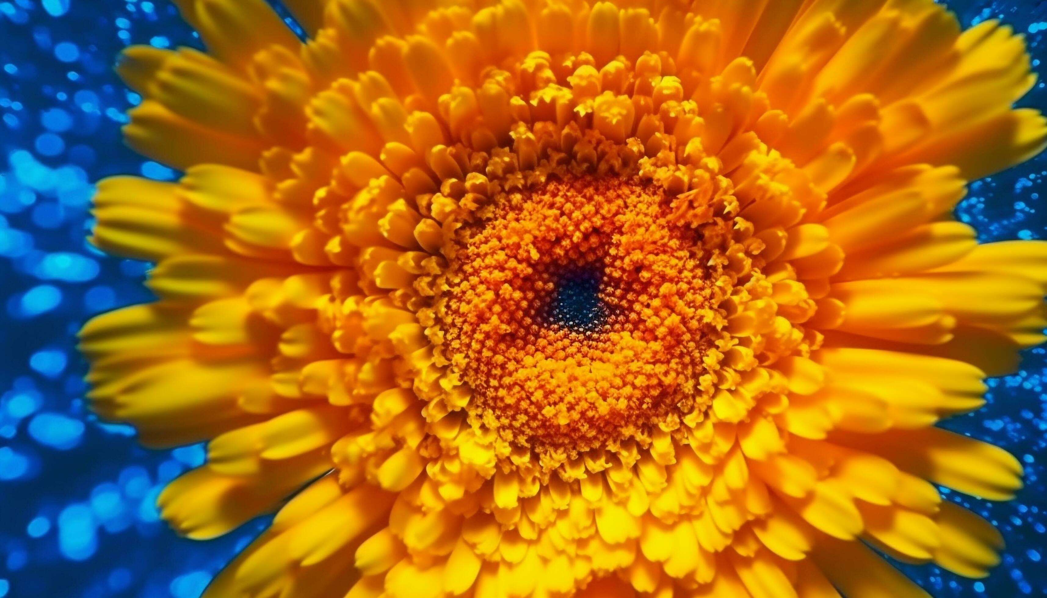 Vibrant yellow gerbera daisy, a single flower in nature beauty generated by AI Stock Free