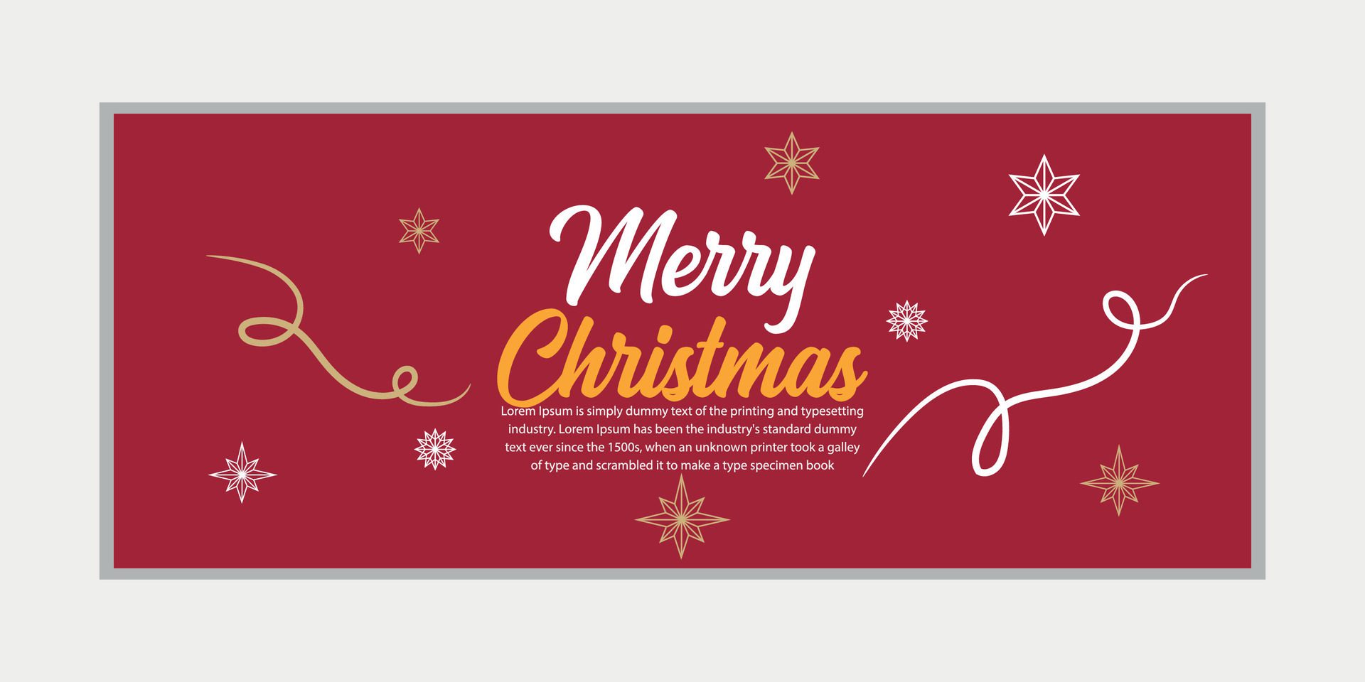 merry christmas banner set and happy new year banner, social media cover and web banner,Merry Christmas design for greeting card, Free Vector