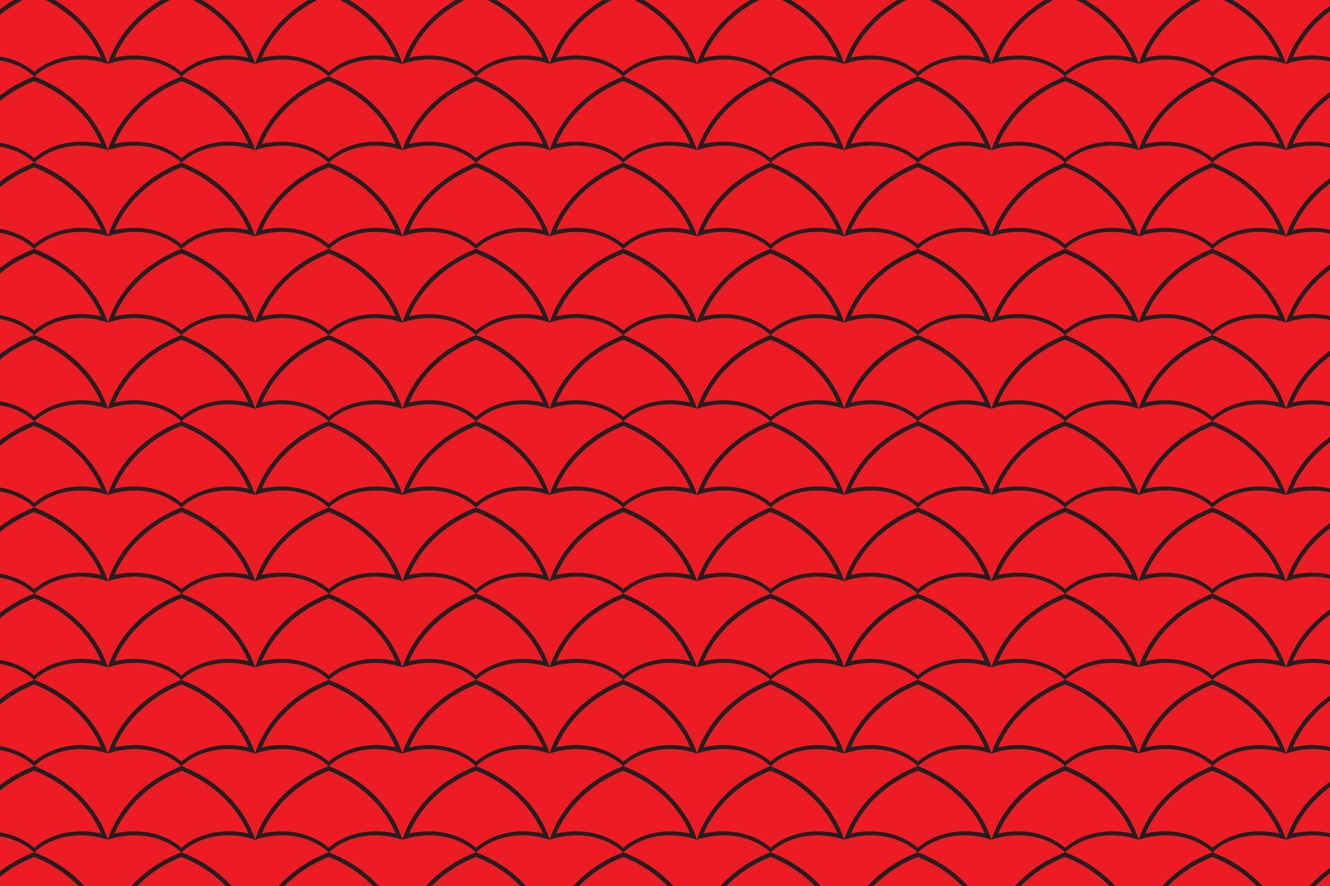 simple abstract black color flower pattern on red background the red background of the pattern Stock Free