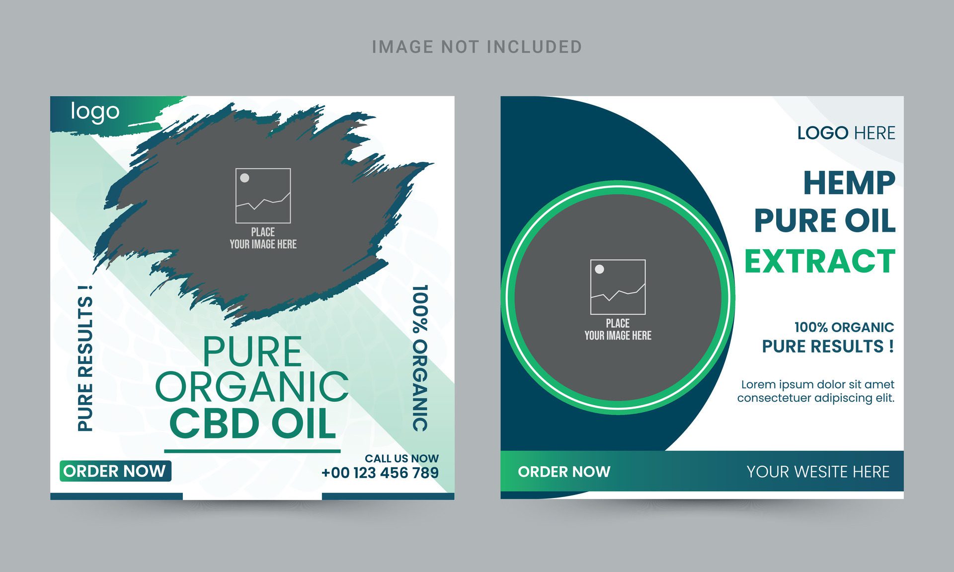 CBD oil social media banner template design Free Vector