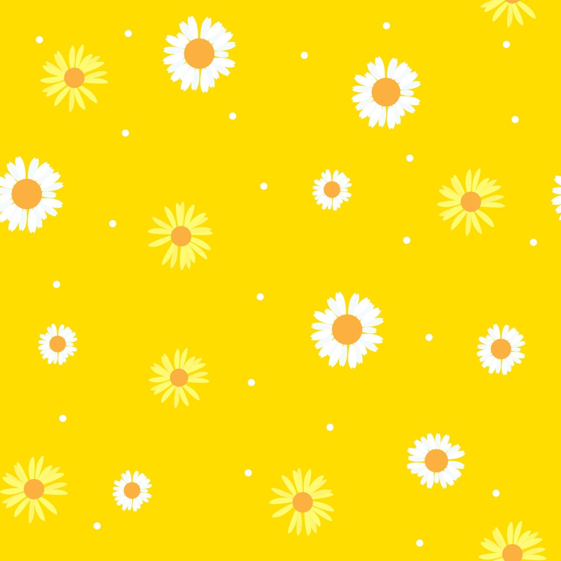 Summer Abstract Seamless Pattern Background with Flowers. Vector Illustration Stock Free