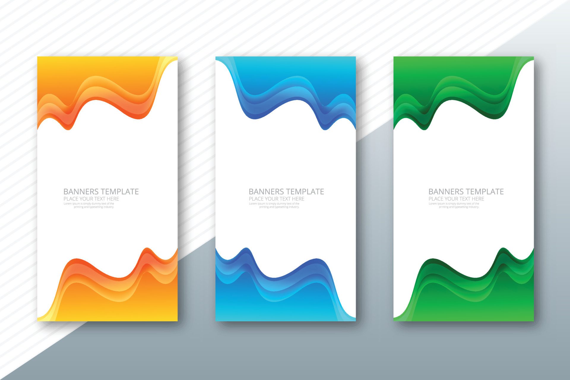 Modern colorful wave banners set background Free Vector