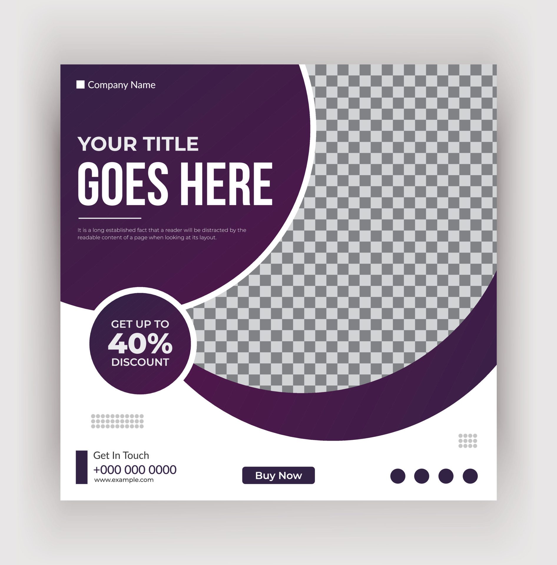 Corporate real estate and Creative business social media post design template or Promotional web banners for social media, Free Vector