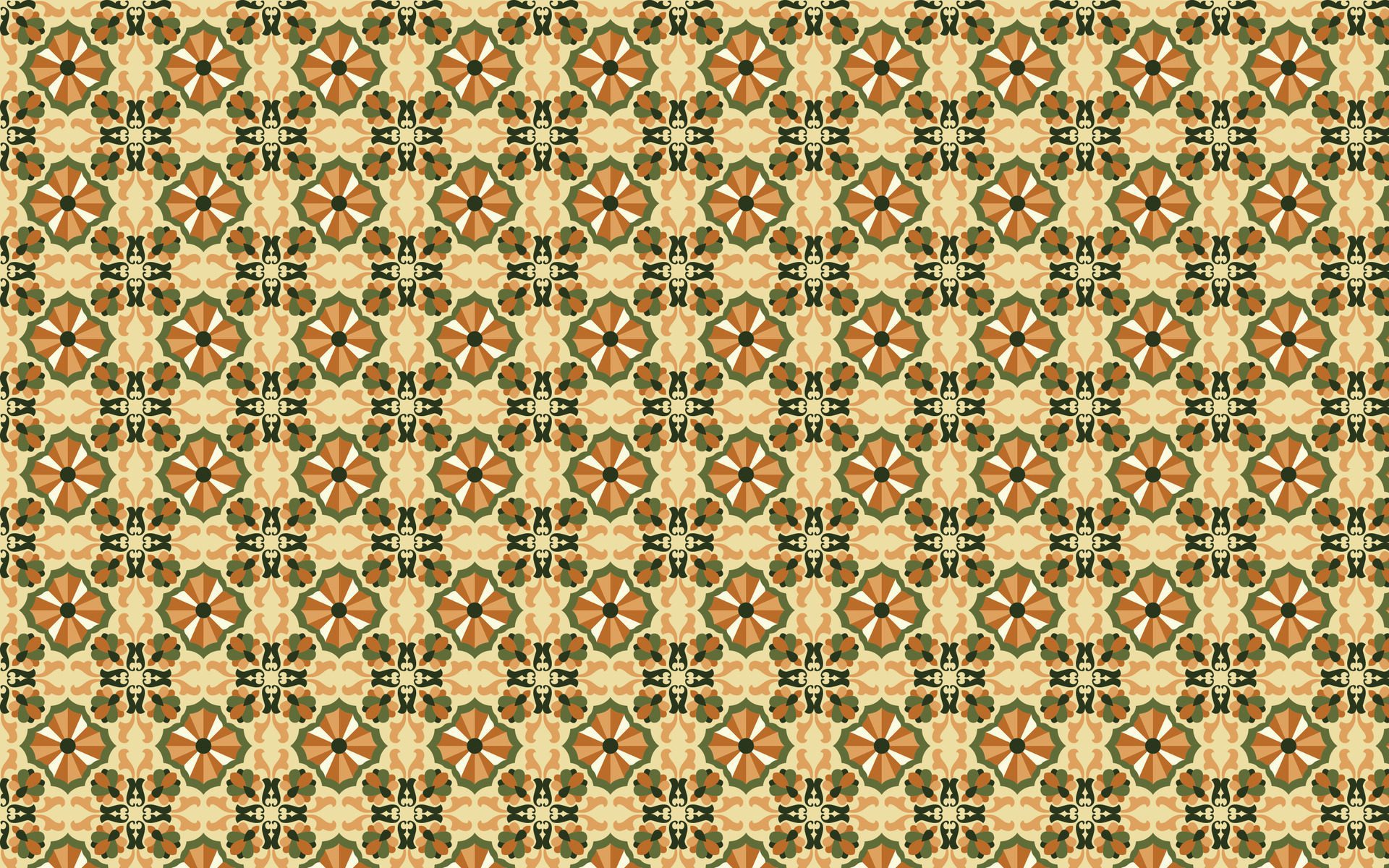 Brown and Green Batik Seamless Azulejo Floor Tile Oriental Vintage Seamless Pattern Floral Textures Free Vector