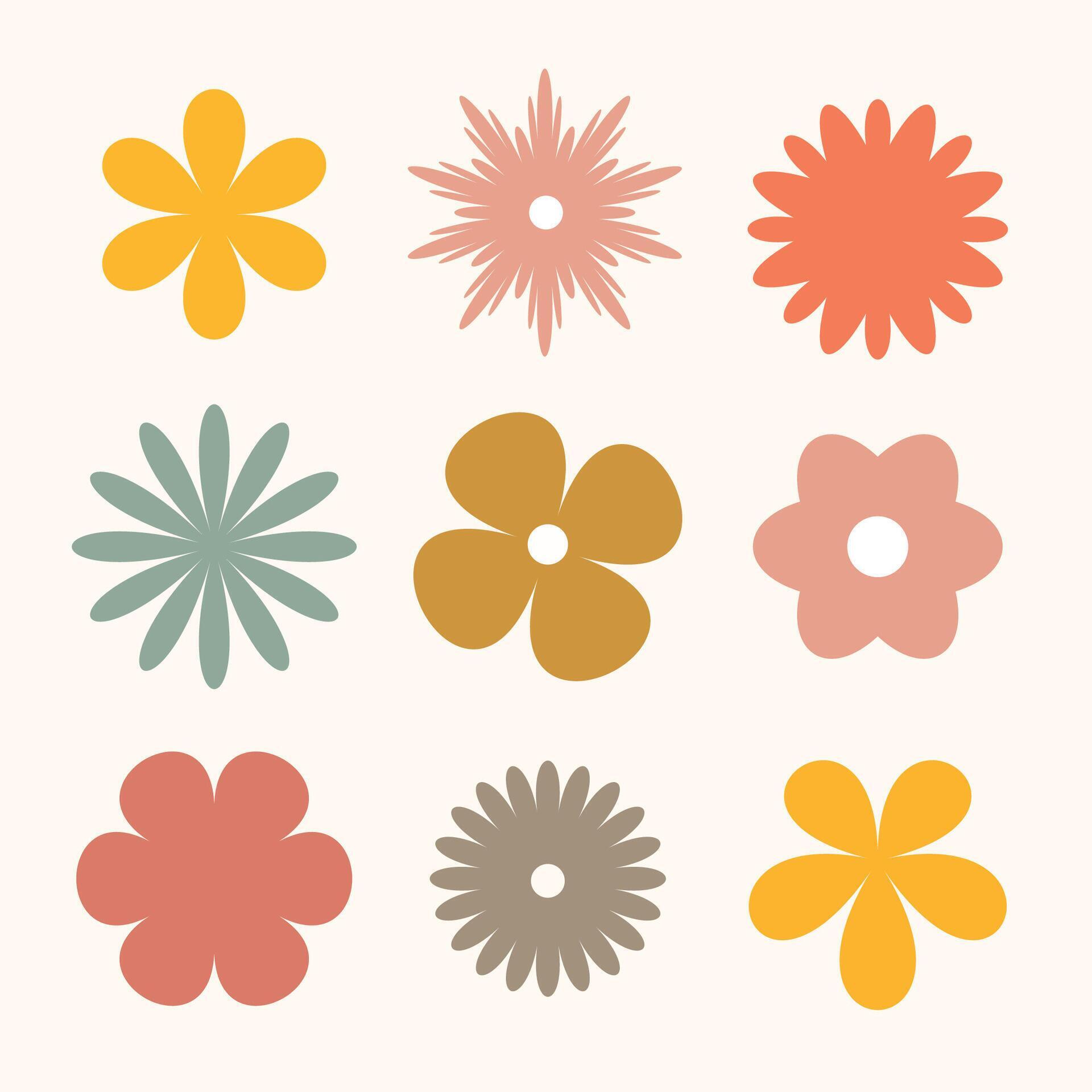 Set of flowers shape Stock Free