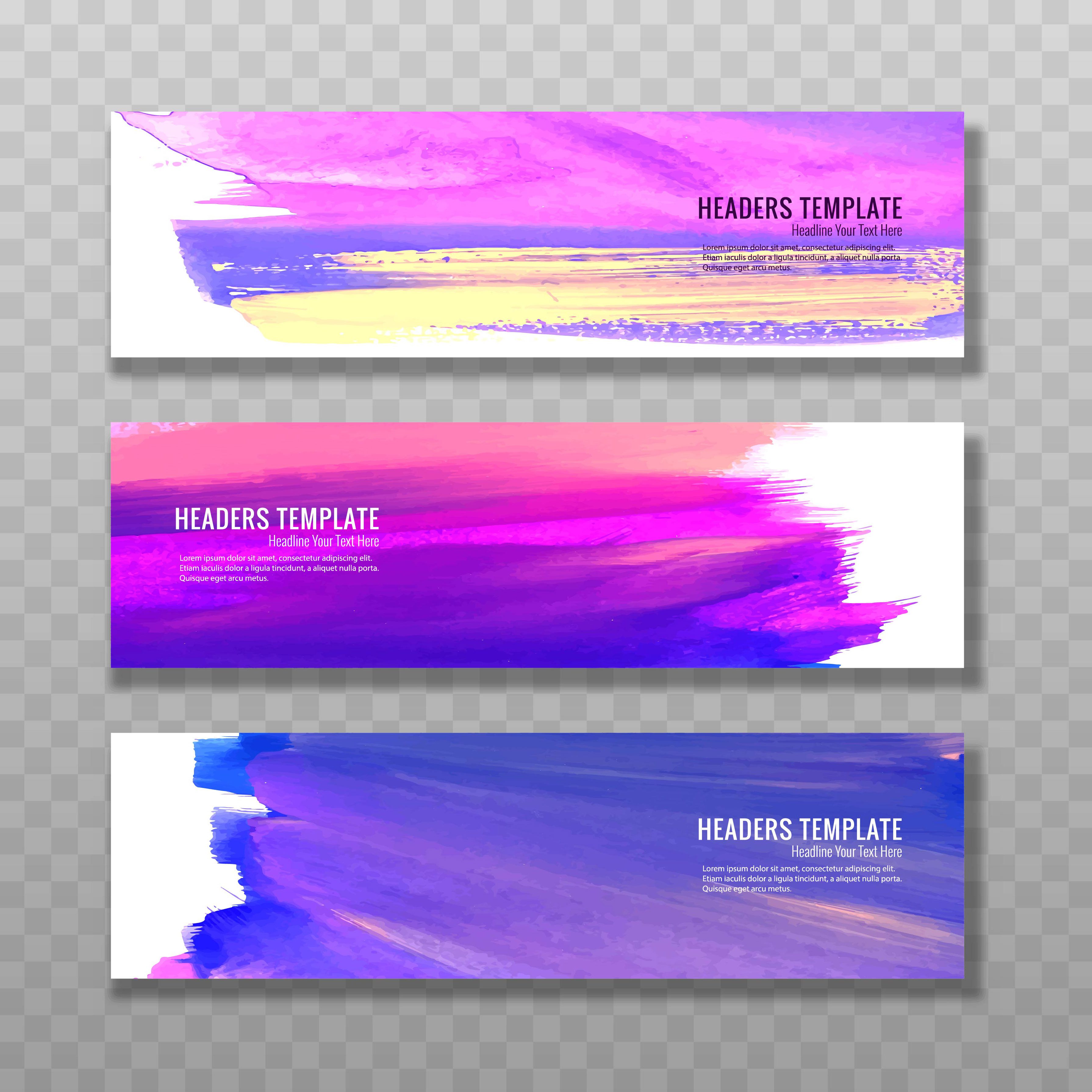 Modern watercolor baners Free Vector