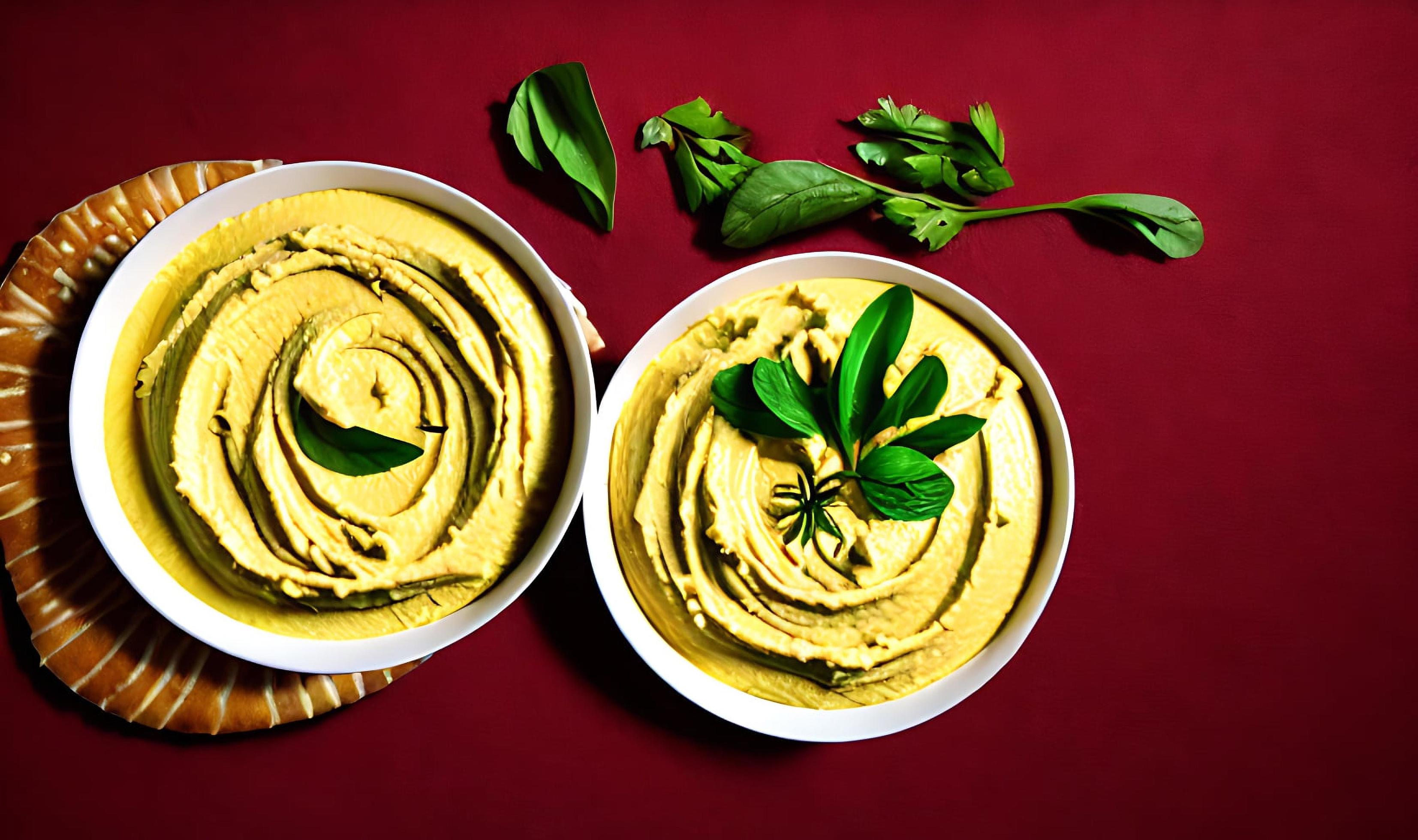 Healthy food. Traditional freshly made organic hummus. Stock Free