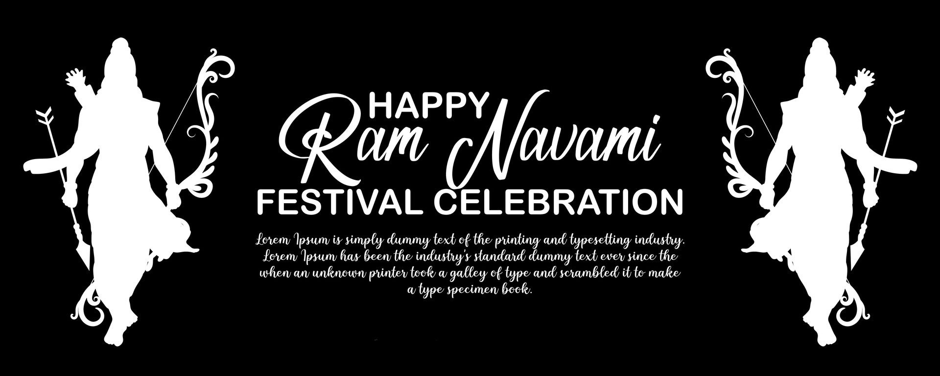 Happy Ram Navami cultural Banner Hindu festival vertical post wishes celebration card Ram Navami celebration background Free Vector