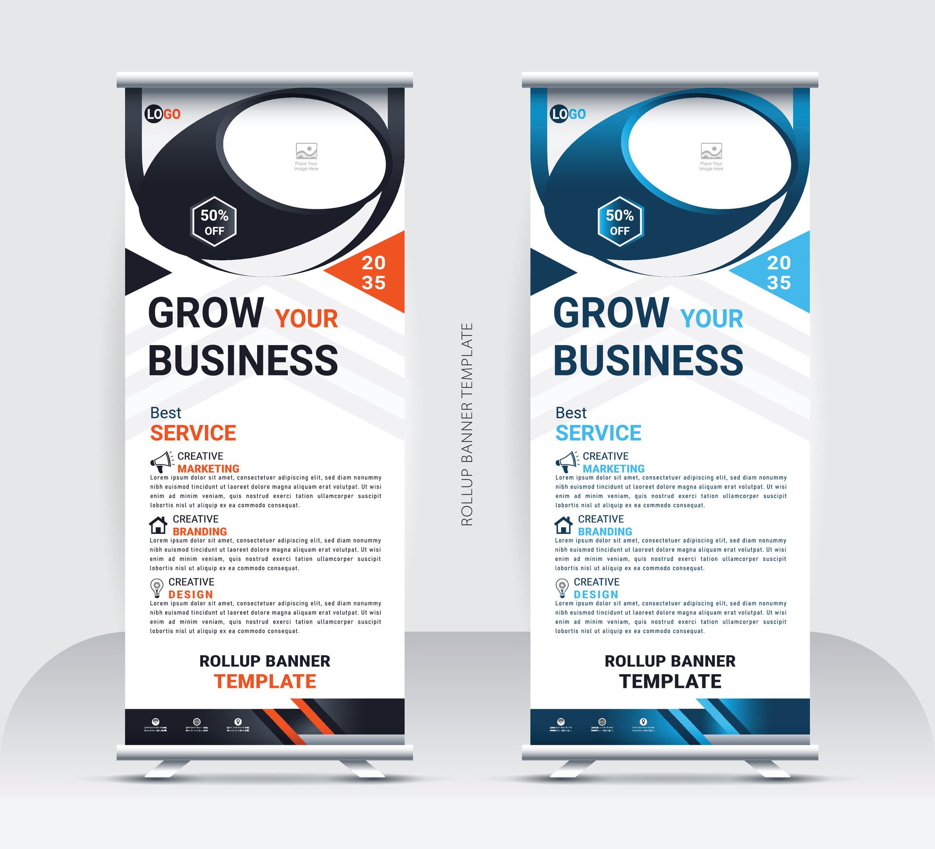 Business Marketing rollup banner design, corporate Business rollup banner Template Design Free Vector