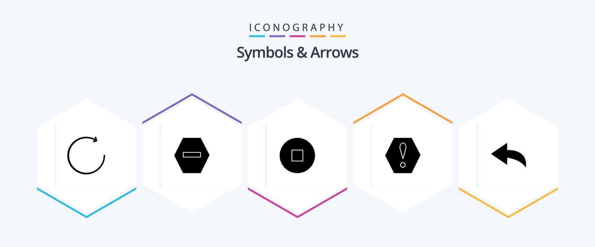 Symbols and Arrows 25 Glyph icon pack including . error. undo Stock Free