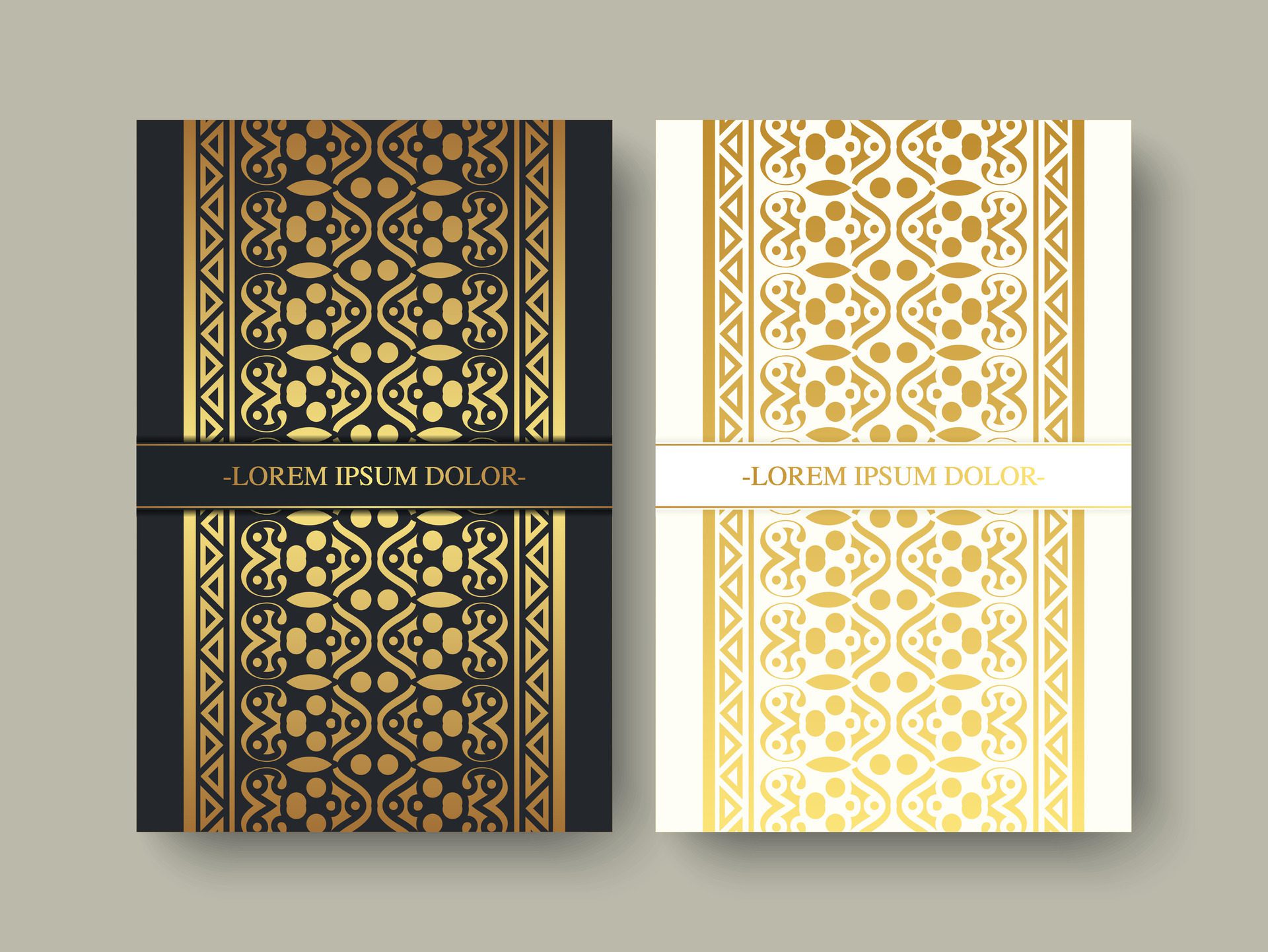 luxury ornament pattern book cover collection Free Vector