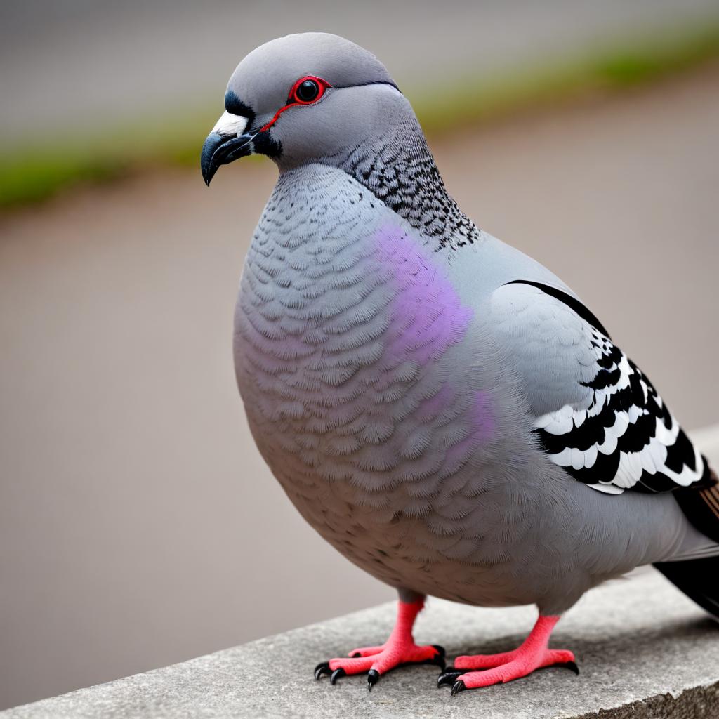 Pigeon with white spots by @ai_generated