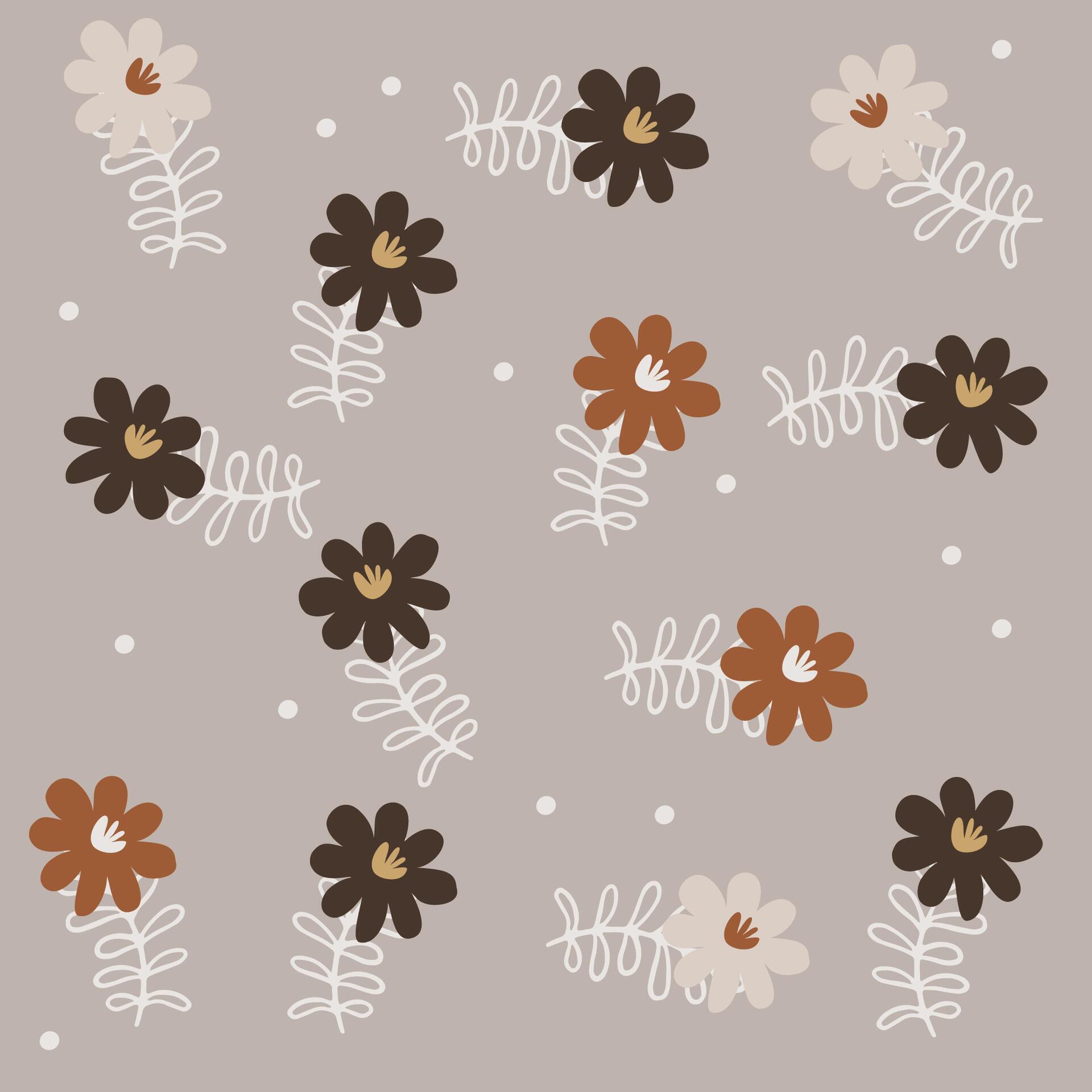 Boho pattern with neutral color. Nature motives, flowers, nursery pattern suitable for kids fabric pattern Stock Free