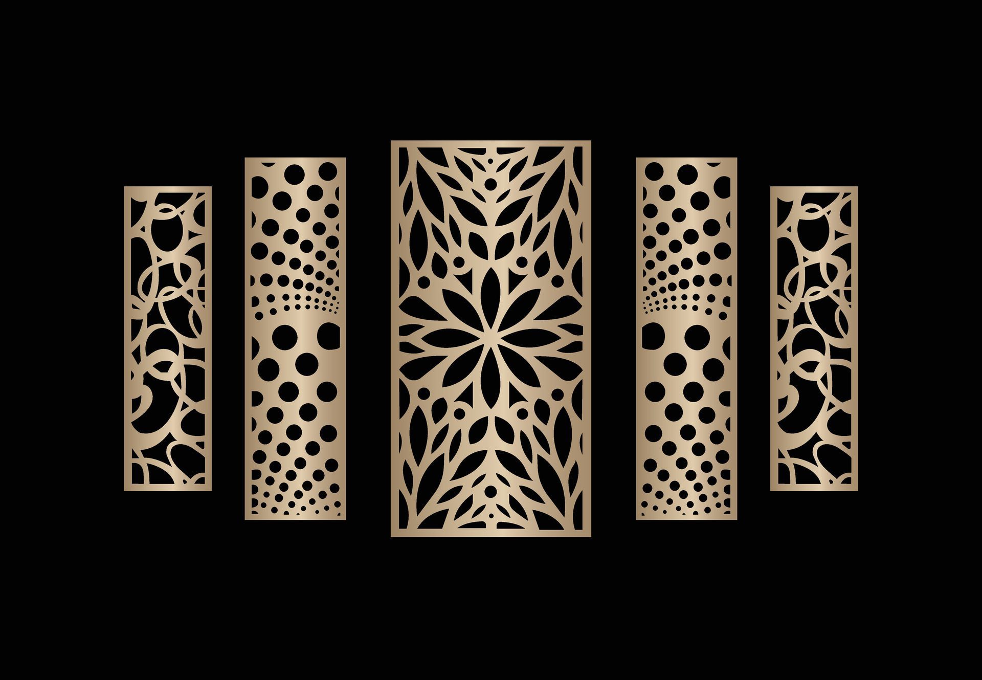 Laser and cnc cutting panels template. Decorative die cut pattern Free Free Vector